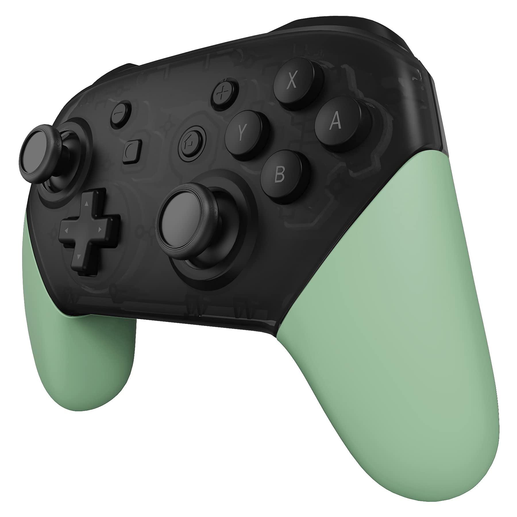 eXtremeRate Matcha Green Replacement Handle Grips for Nintendo Switch Pro Controller - DIY Custom Hand Grip Shell (Controller Not Included) | Perfect for Gaming Comfort & Customization