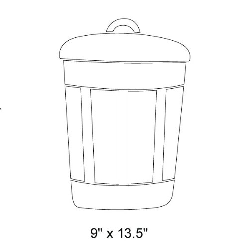 Urban Themed Trash Can Stencil - Reusable Wall Painting Template for DIY Bedroom Decor, Street Art & Graffiti Projects