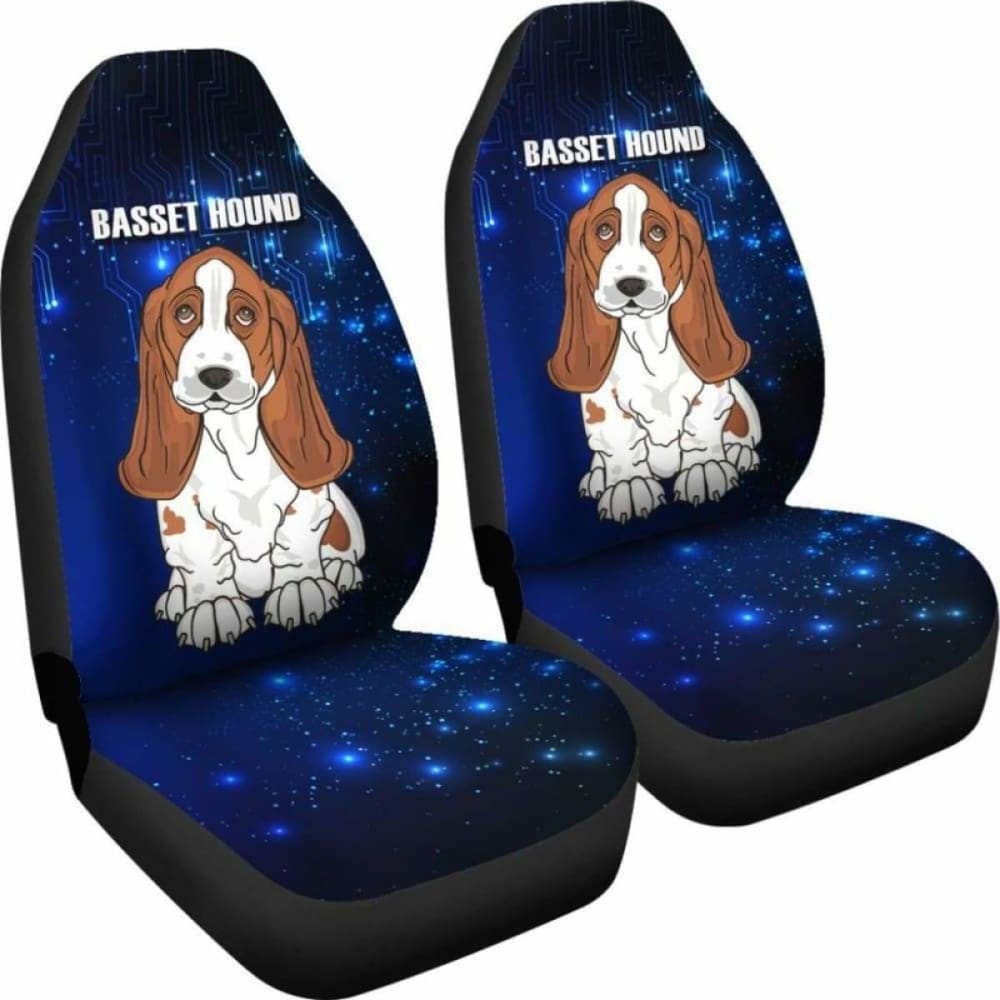 Basset Hound Dog Car Seat Covers - Universal Fit for Most Vehicles (14-200410) - Protect Your Car Seats from Pet Hair, Scratches & Dirt - Perfect for Road Trips, Daily Commutes & Pet Travel