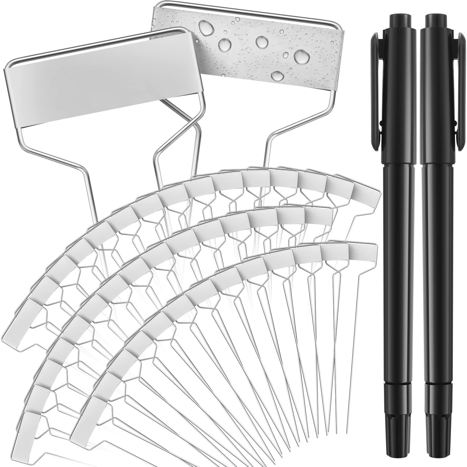60 Pcs Metal Plant Tags - Waterproof Reusable Aluminum Plant Markers (10 Inch) with Permanent Pen - Perfect for Garden, Greenhouse & Herb Labeling