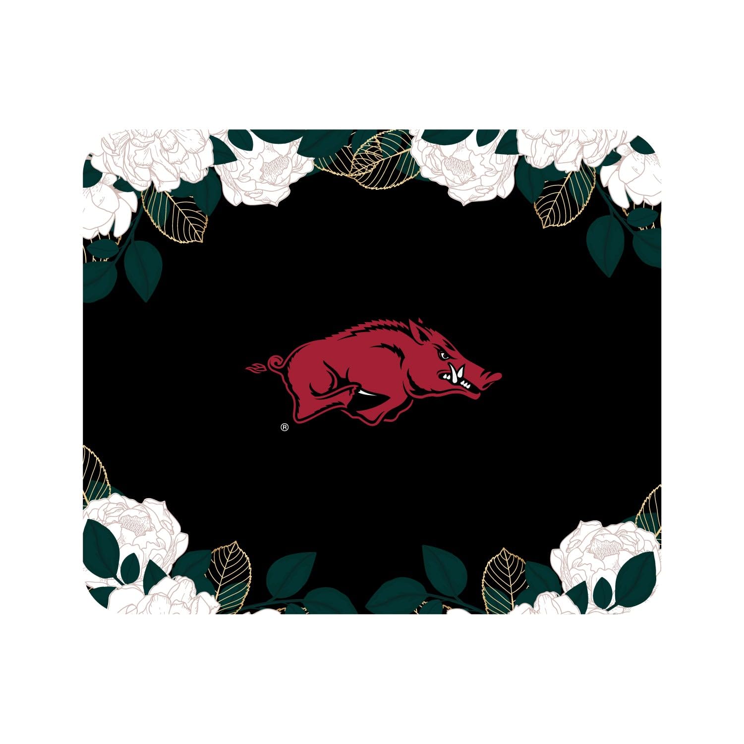 University of Arkansas Razorbacks Mouse Pad - Premium Fabric Gaming & Office Desk Mat with Non-Slip Base - Perfect for Work, School & Gaming Setups (Fayetteville Standard/Floral White Design)