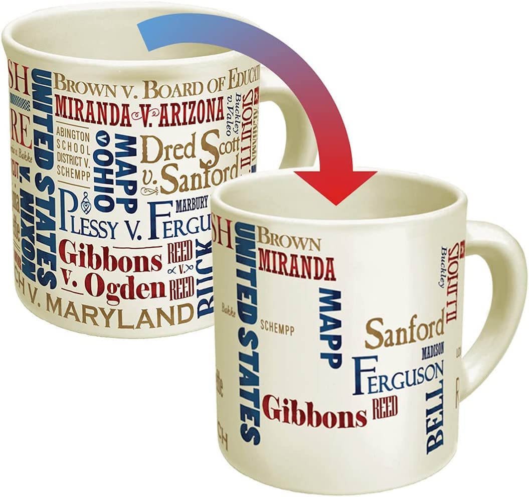 Heat Changing Supreme Court Mug - Reveals Famous Case Winners with Hot Coffee or Tea - Perfect Gift for Lawyers & History Buffs - Great for Office, Home, or Courtroom Enthusiasts