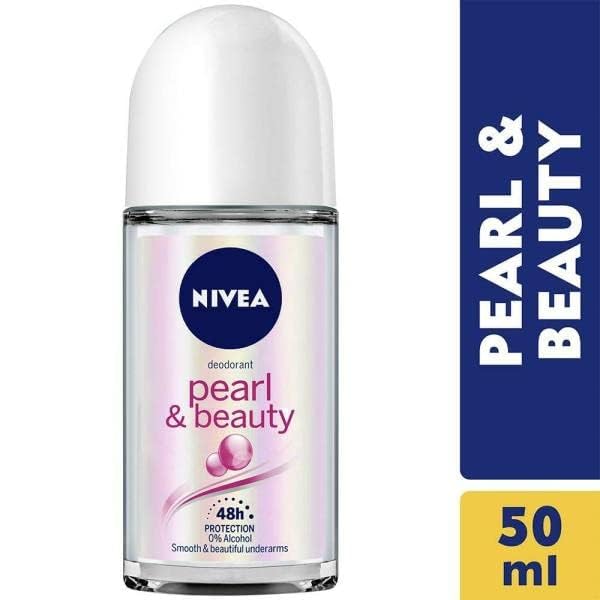 Nivea 48H Whitening Smooth Skin & 24H Pearl Beauty Deodorant for Women - 50ml | Long-Lasting Odor Protection for Daily Freshness & Confidence