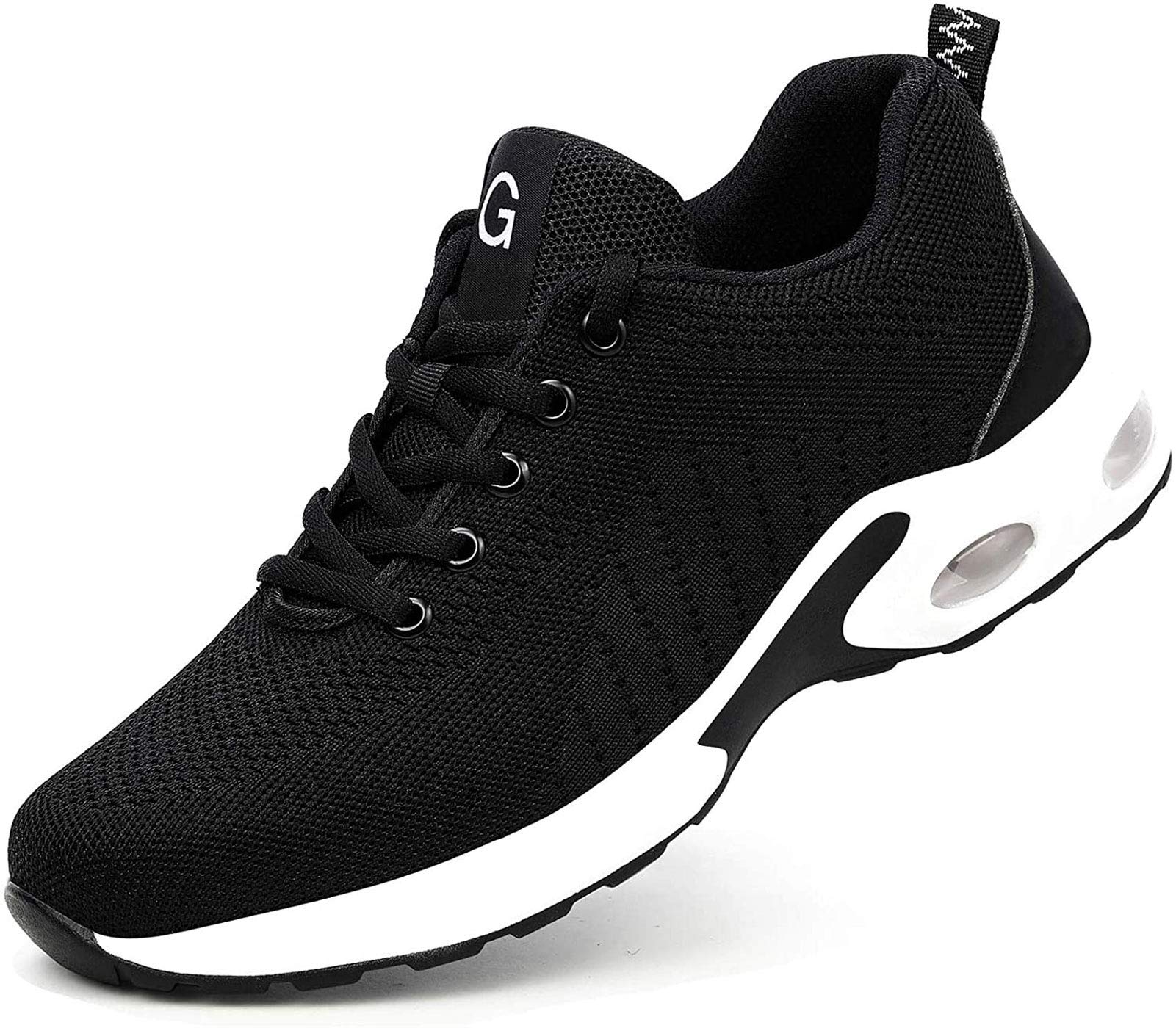 Tinefiy Steel Toe Shoes for Men & Women - Lightweight Air Cushion Safety Sneakers with Slip-Resistant Work Sole | Durable Safety Toe Tennis Shoes for Construction, Warehouse & Outdoor Work
