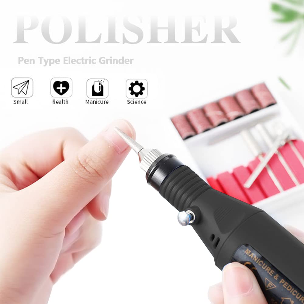 Professional Electric Nail Drill Kit for Acrylic & Gel Nails - USB Powered Manicure Pedicure Set with Sanding Bands - Perfect for Beginners & Home Salon Use