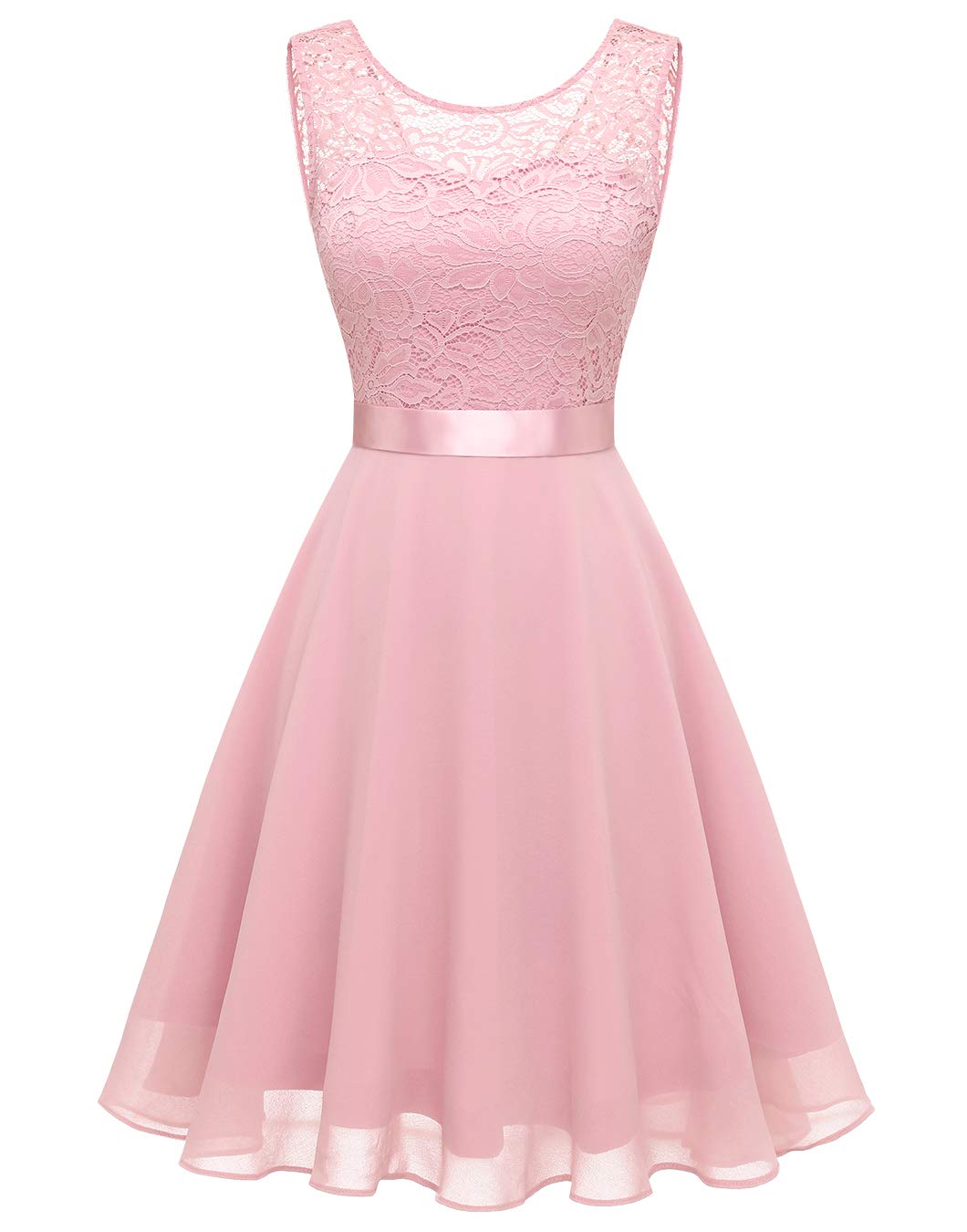 BeryLove Women's 2023 Summer Sleeveless Lace Cocktail Dress - Elegant Prom, Wedding Guest & Bridesmaid Short Dress for Parties, Evening Events & Special Occasions