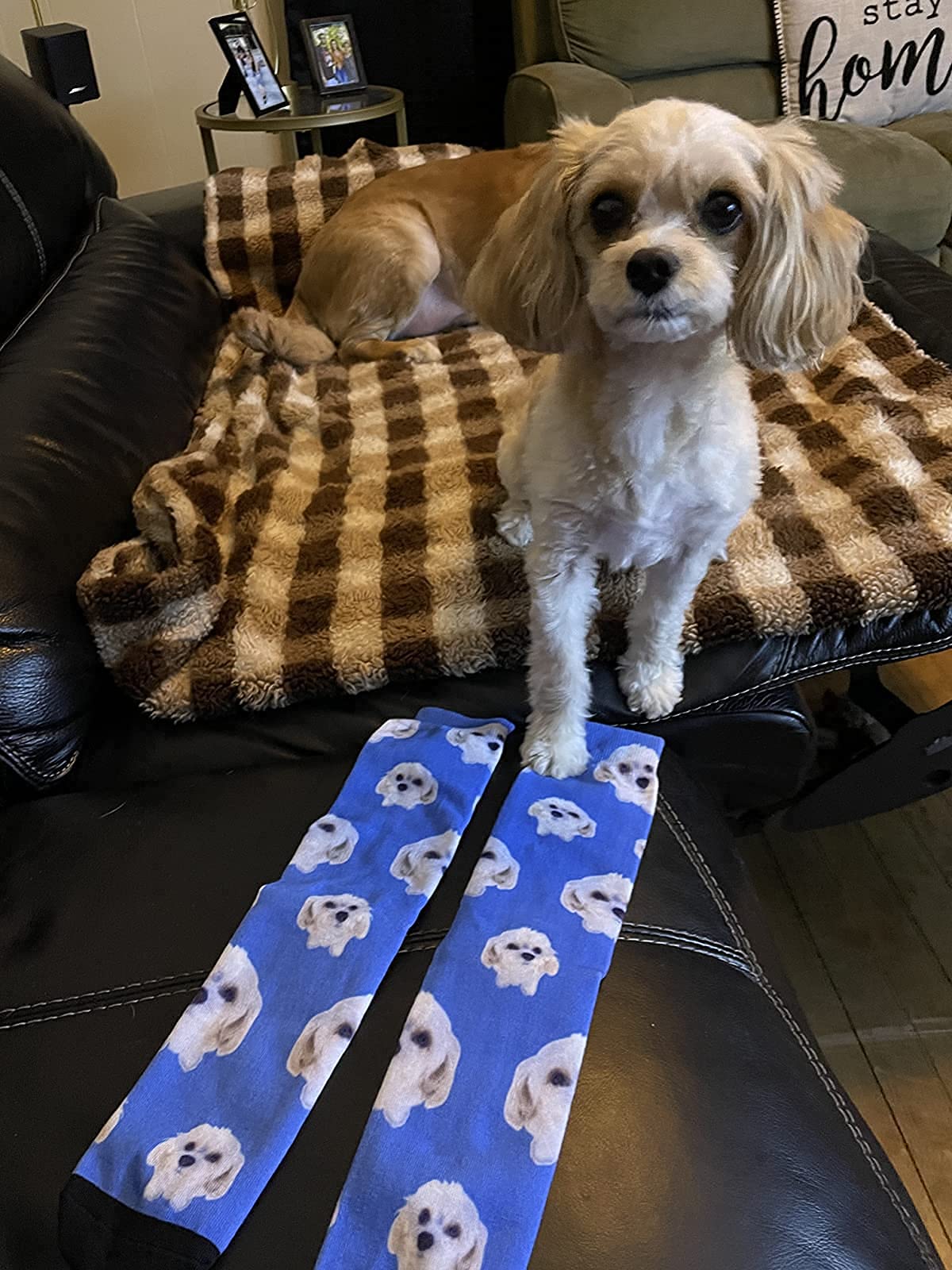 Custom Face Socks with Personalized Text - Funny Photo Printed Socks for Men & Women - Great for Gifts, Couples Matching & Special Occasions