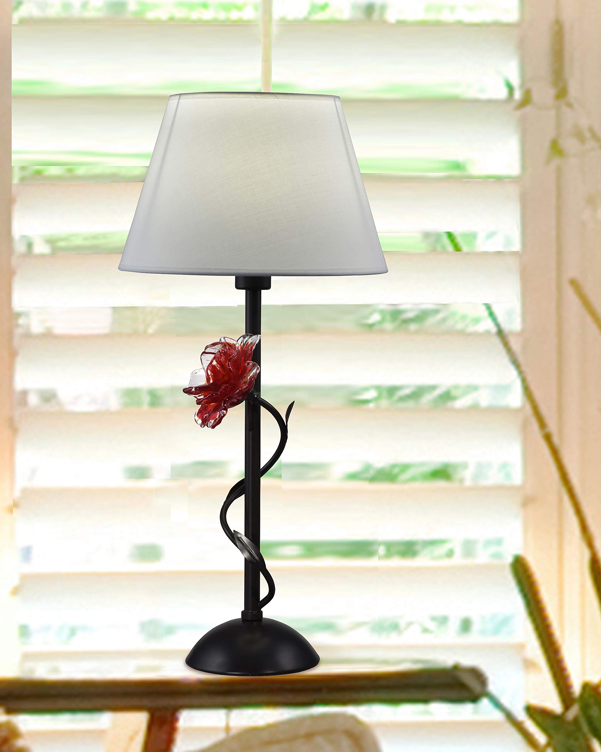 Dale Tiffany SPT16041 Hand Blown Art Glass Table Lamp - Rose Gold & Oil Rubbed Bronze Finish | Elegant Home Decor for Living Room, Bedroom, or Office