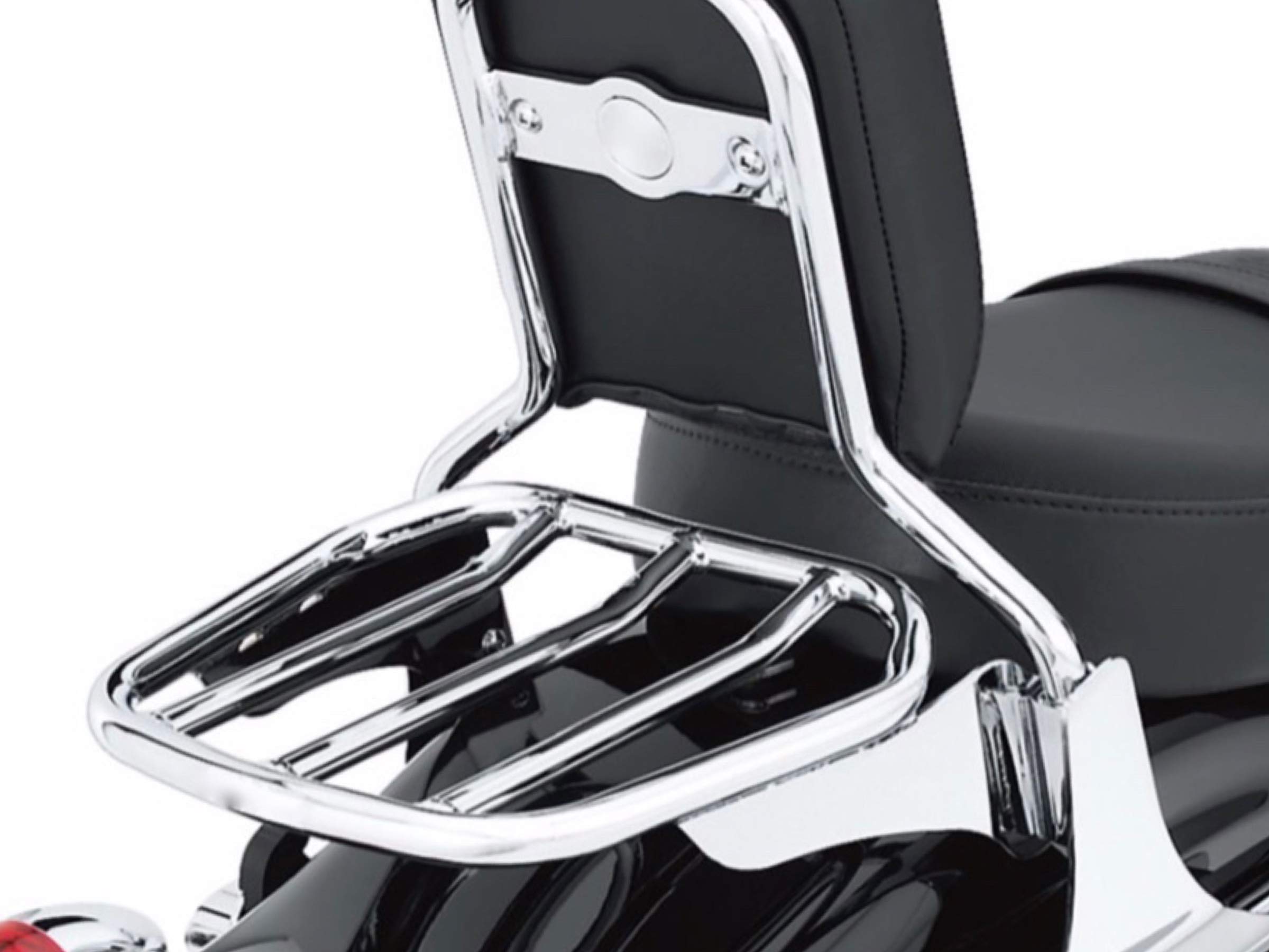Chrome Rear Luggage Rack & Sissy Bar Backrest for Harley Davidson Softail Fat Boy Lo/Night Train/Cross Bones (2006-2017) - Heavy Duty Motorcycle Carrier for Touring & Road Trips