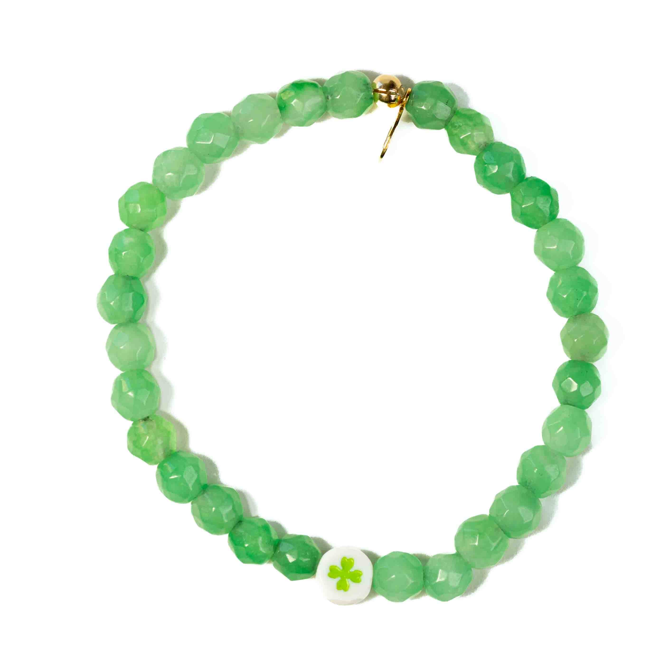 Lucky Four Leaf Clover Beaded Bracelet for Women - Handmade Irish Charm Jewelry for Good Luck & Protection | Perfect for St. Patrick's Day Gifts, Everyday Wear & Special Occasions