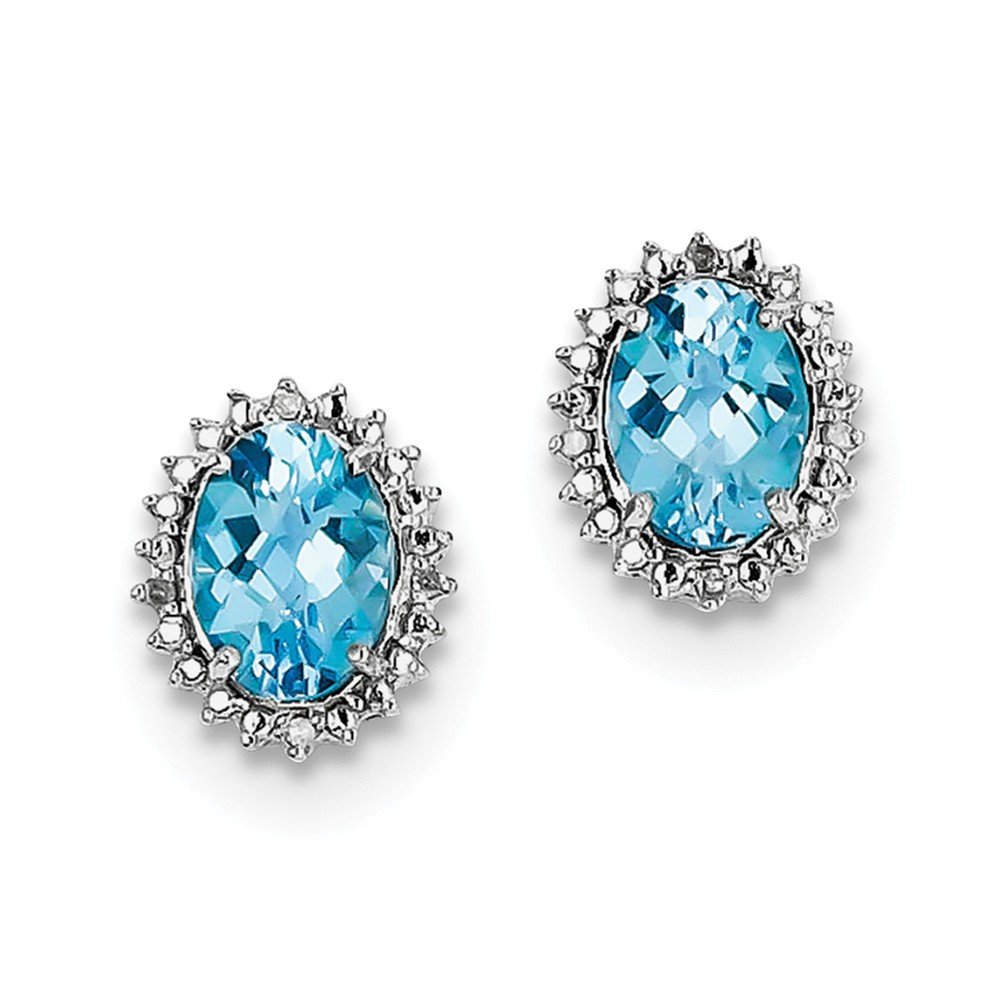 Exquisite Sterling Silver Blue Topaz & Diamond Earrings – Perfect for Weddings, Parties & Special Occasions