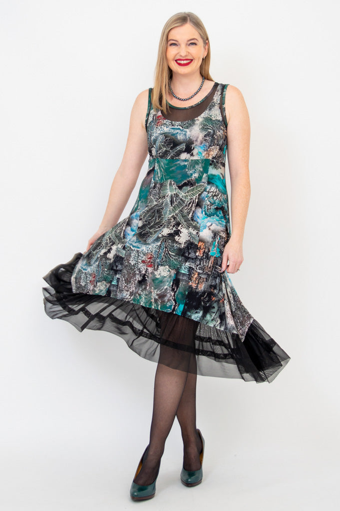 Danube Dress - Elegant Mandari Style Bamboo Fabric Women's Dress for Summer, Beach, and Casual Outings