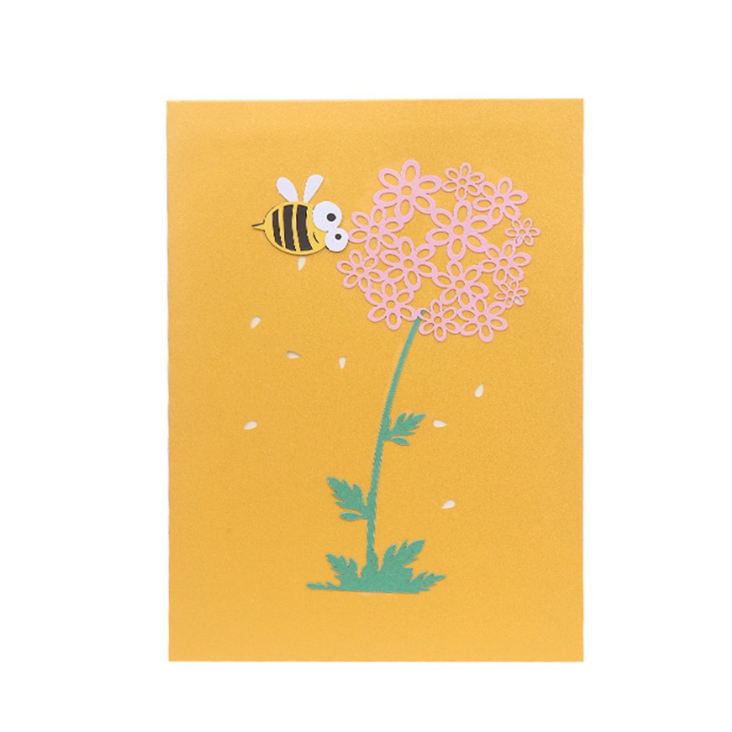 Handmade 3D Popup Greeting Cards - Bee & Flower Design for Birthday, Wedding, Anniversary | Perfect for Invitations, Thank You Cards & Special Occasions