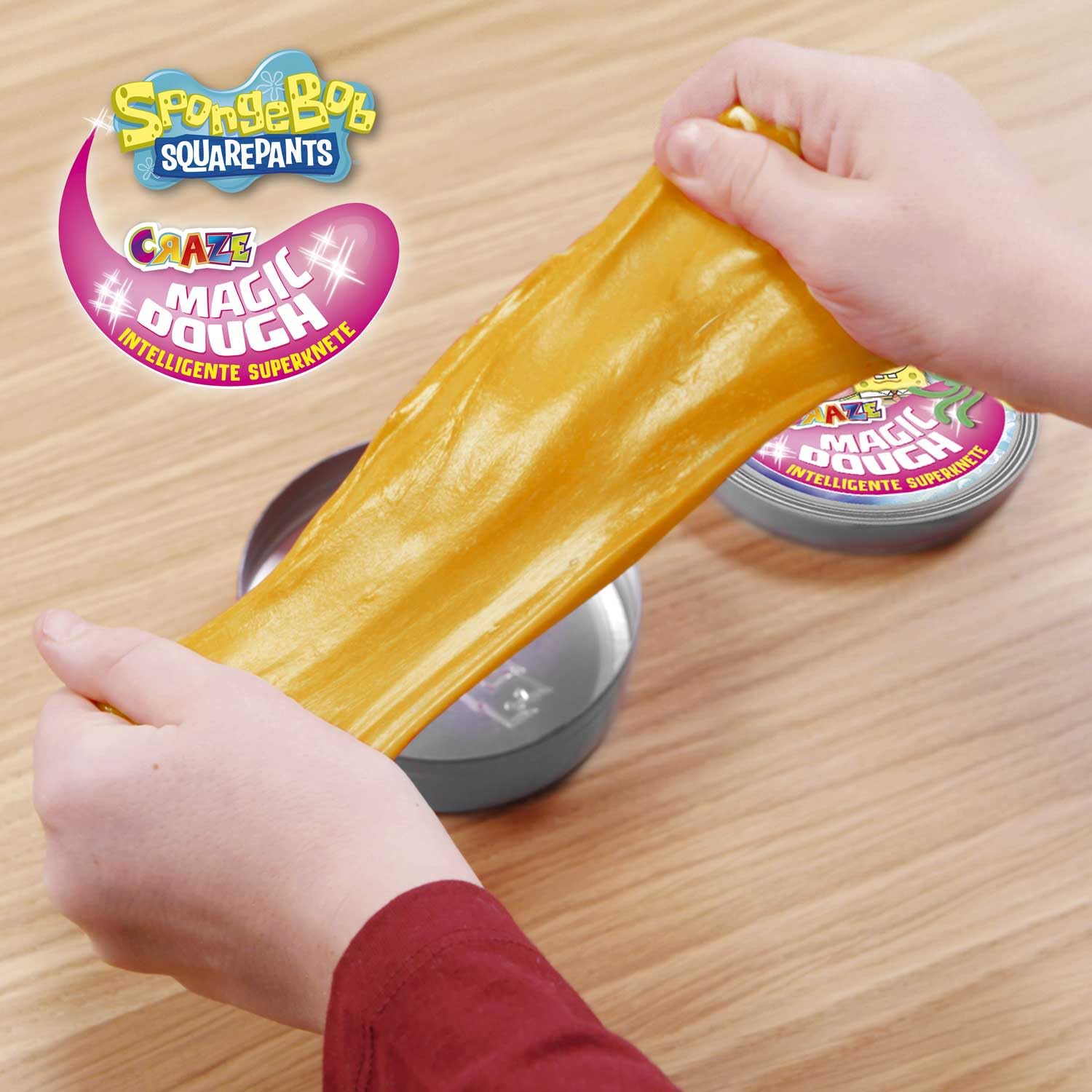 SpongeBob Magic Dough - 70g Box - Non-Toxic & Gluten-Free Modeling Clay for Kids - 3 Color Variants - Creative Play & Stress Relief - Perfect for Birthday Gifts, Classroom Activities & Sensory Play