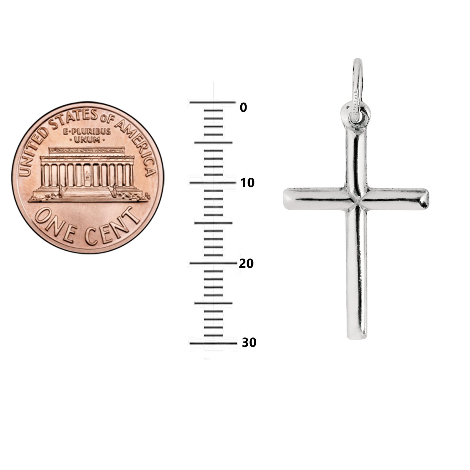 Ritastepens Sterling Silver Italian Cross Pendant Necklace - Religious Charm for Women & Men, Small & Regular Sizes - Perfect for Daily Wear, Gifts & Special Occasions
