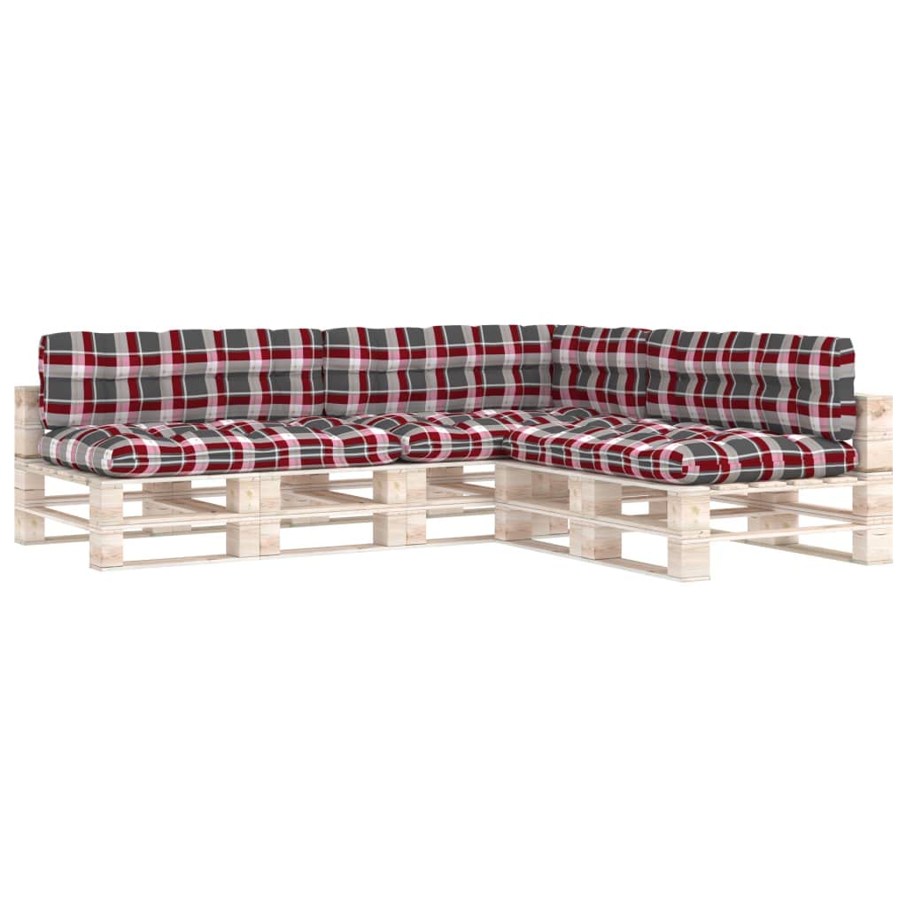 **7-Piece Unfade Memory Outdoor Patio Sofa Cushion Set - Red Check Pattern - Waterproof & UV-Resistant for Garden, Deck, Poolside, and Porch Furniture**