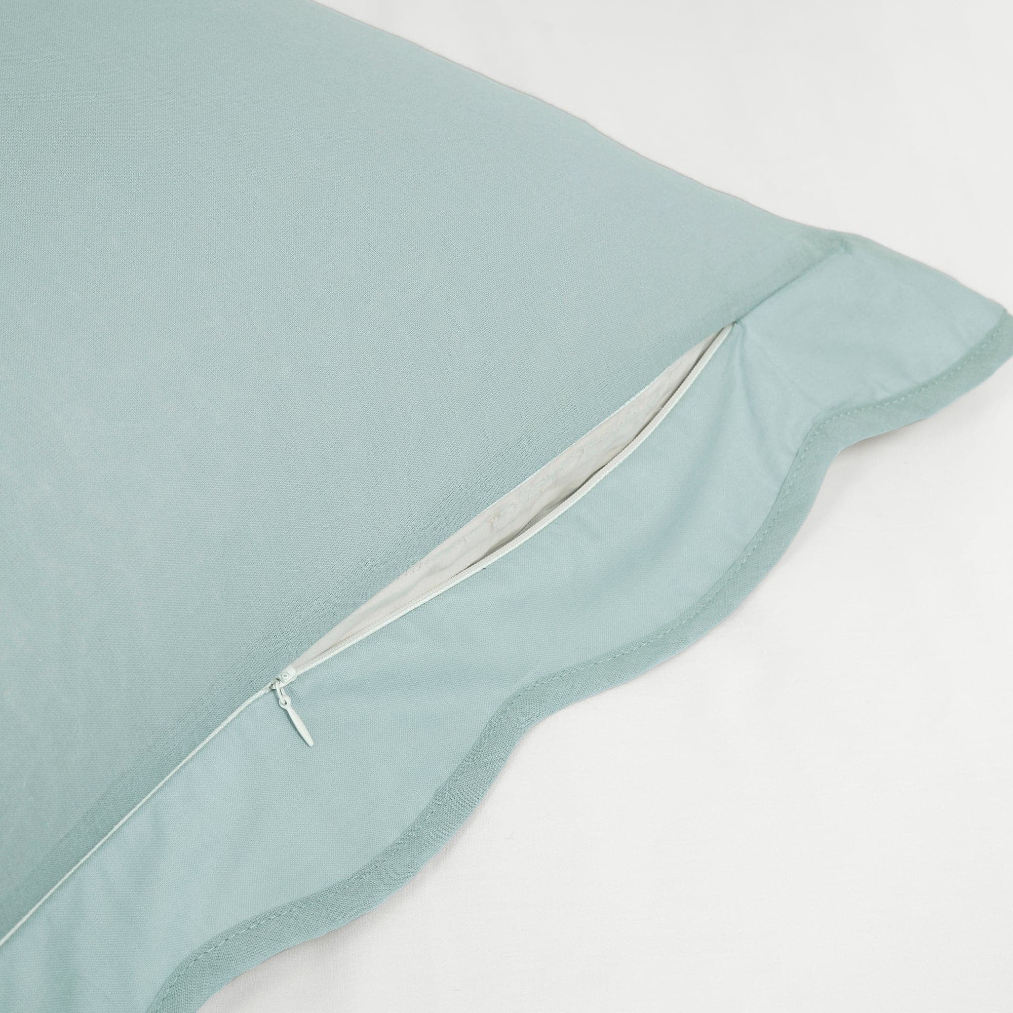 Coastal Chic Scalloped Edge 100% Cotton Reversible Duvet Cover Set - Breathable Soft Bedding for Beach House & Boho Bedroom Decor