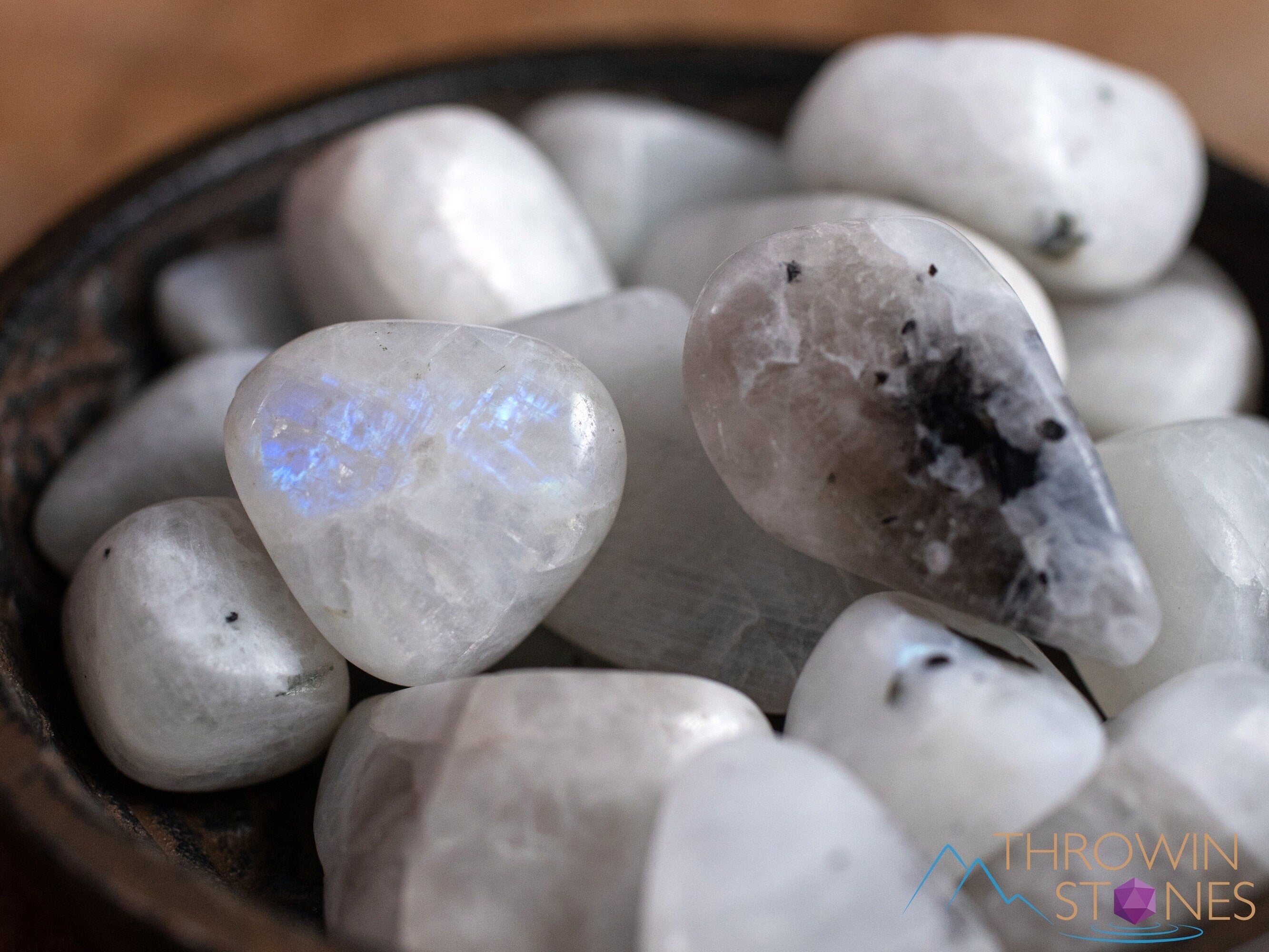 Rainbow Moonstone Tumbled Stones - Natural Healing Crystals for Self Care, Meditation & Energy Balancing - Perfect for Home Decor, Jewelry Making & Spiritual Healing (E1915)