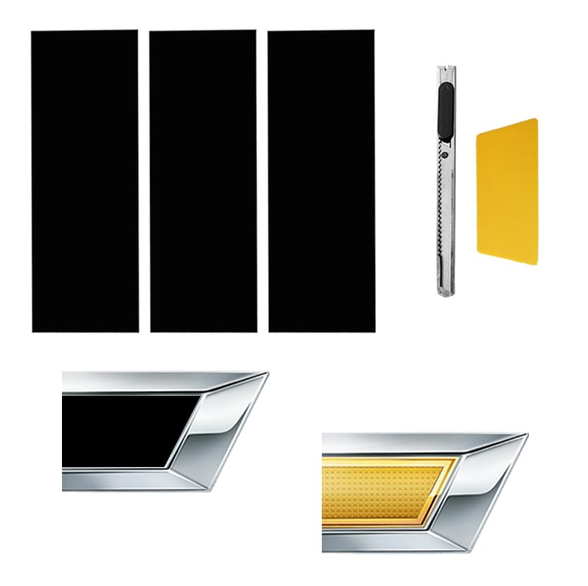 3PCS Matte Black Vinyl Car Wrap Emblem Overlay Kit - DIY Decals for Chevy Bowtie Logo & Universal Vehicle Emblems | Easy Installation, Durable Adhesive | Perfect for Car Customization, Auto Detailing & Personalization Projects