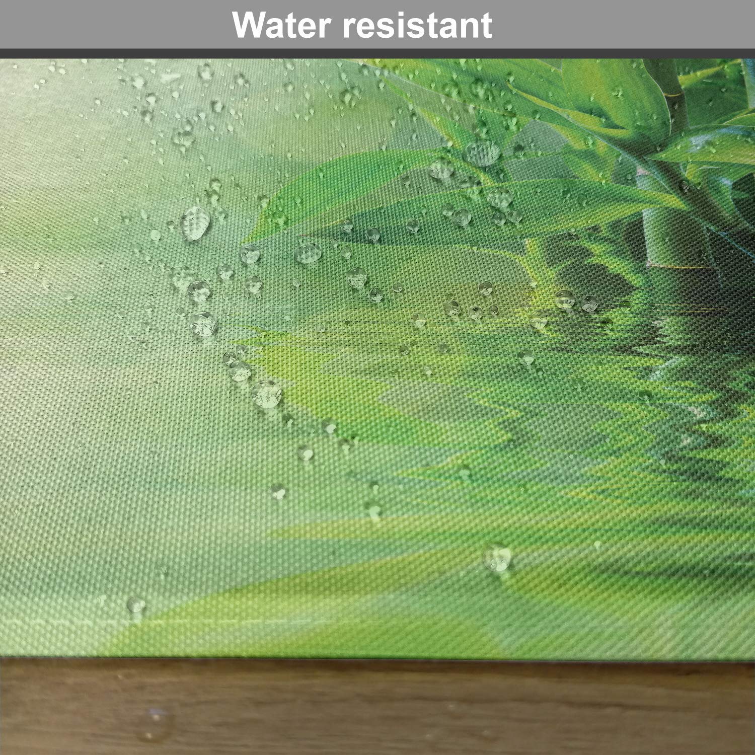 Ambesonne 4-Pack Japanese Nature Spa Themed Placemats - Tree Branches Reflection on Water Design, Washable Fabric Dining Table Mats, Standard Size Pale Yellow Green for Home, Restaurant & Zen Decor