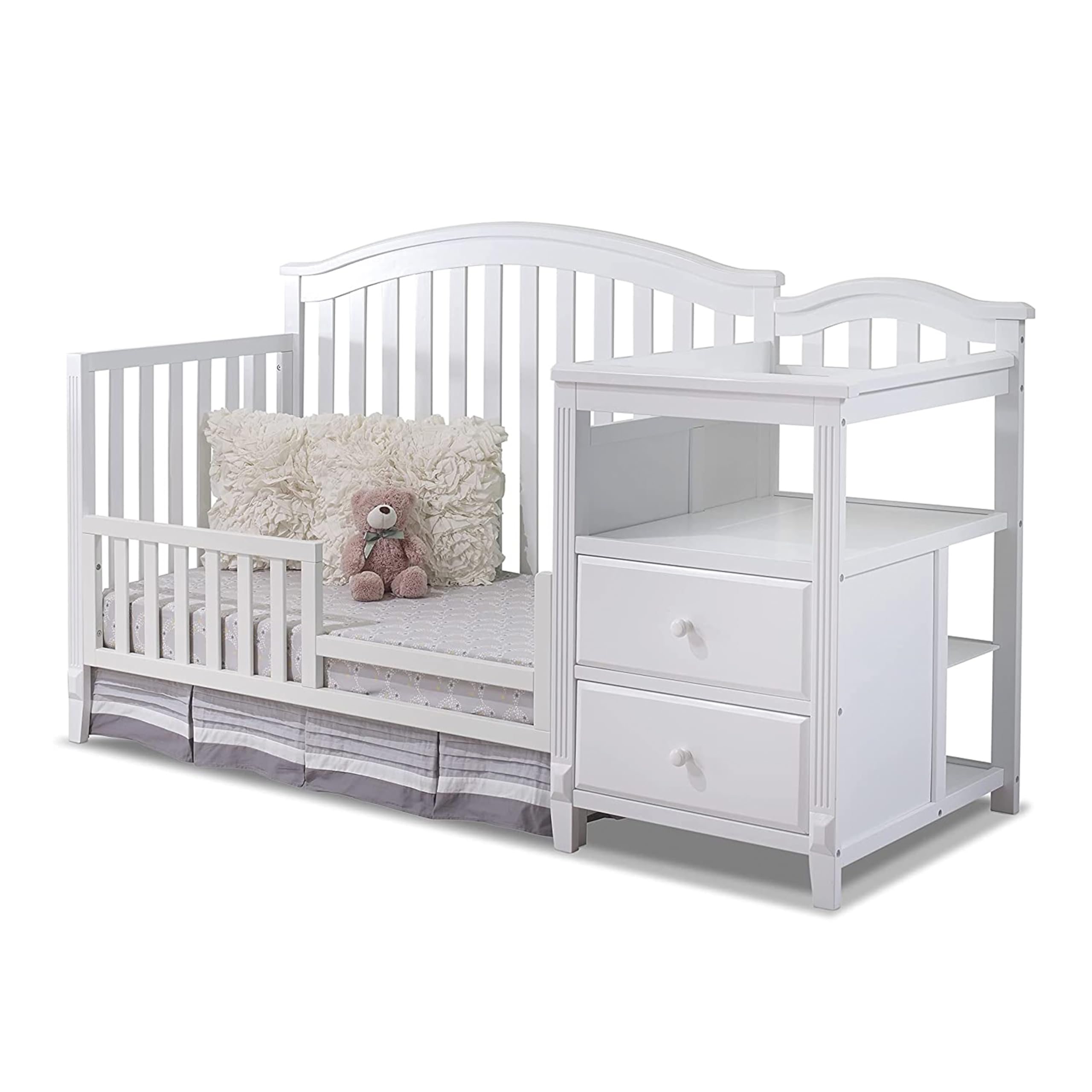 Sorelle Furniture Wooden Toddler to Full-Size Bed Conversion Kit with Safety Rails | Crib to Toddler Bed or Adult Bed Transition | White (#148) | Perfect for Nursery Upgrade & Child Safety