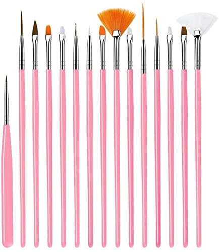 15-Piece Nail Art Brush Set with Point Drill Drawing Pens - Professional Nail Painting & Design Kit (White) - Perfect for Salon, Home Manicures & DIY Nail Art