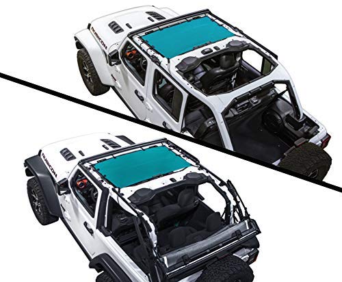 Spiderwebshade JLKINI Bikini Mesh Shade Top for Jeep Wrangler JL (2018-Present) | UV Protection & Breathable Fabric | Made in USA | Teal Color | Perfect for Off-Roading, Beach Trips & Summer Adventures