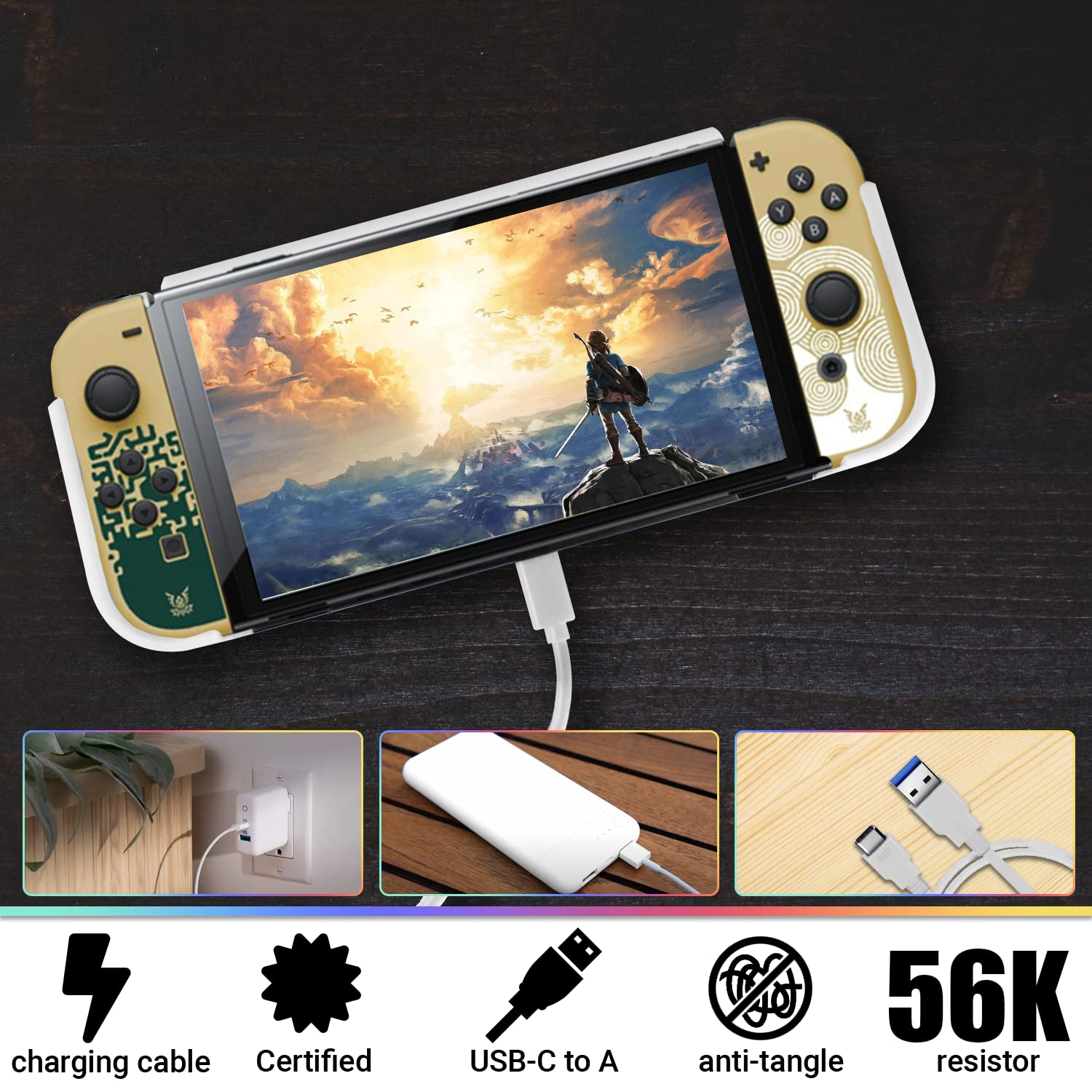 Orzly Nintendo Switch OLED Accessory Bundle Kit - Essential Pack with Case, Screen Protector, Comfort Grip Cover, Headphones, Charger Cable & Game Holder - Perfect for Travel, Gaming Parties & Home Entertainment (Gift Boxed OLED Edition)