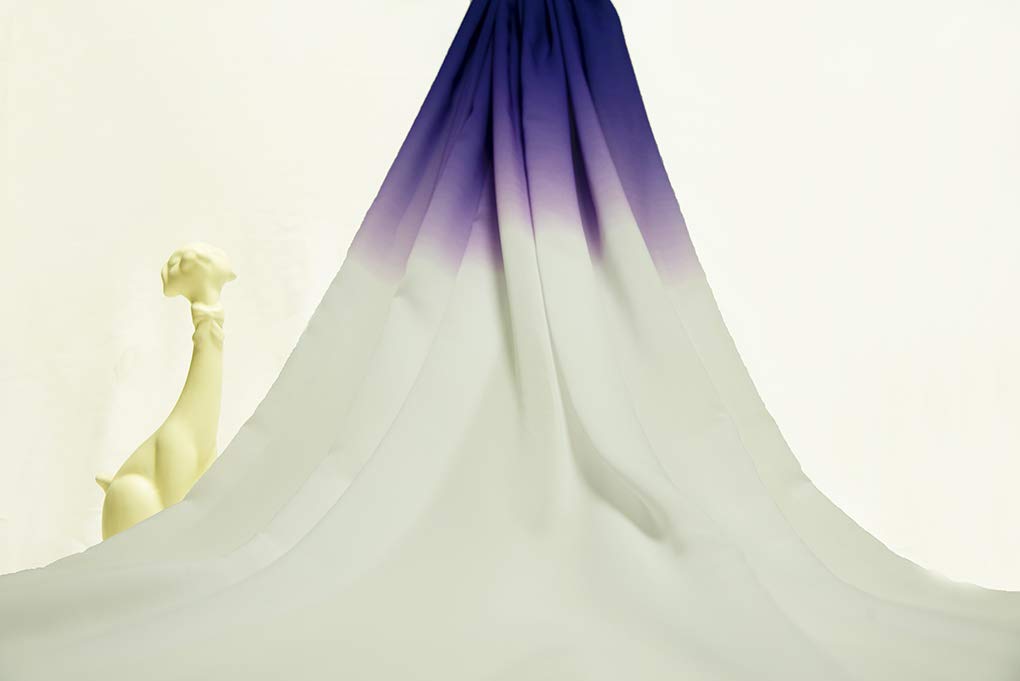 DJBM 59'' Sheer Gradient Chiffon Fabric - Wedding Arch Draping, Ceremony Decor, Table Skirt DIY (Purple/White, 100 Yards) - Perfect for Wedding Receptions, Bridal Showers & Home Decor