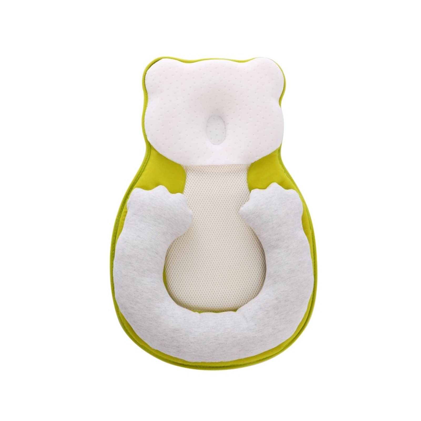 HUACHEN-LS Baby Lounger Sleeper Nest for Newborns 0-6 Months - Portable Infant Support Pillow with Cute Bear Design - Breathable & Comfortable Baby Mattress for Co-Sleeping, Nursery, and Travel (Yellow)
