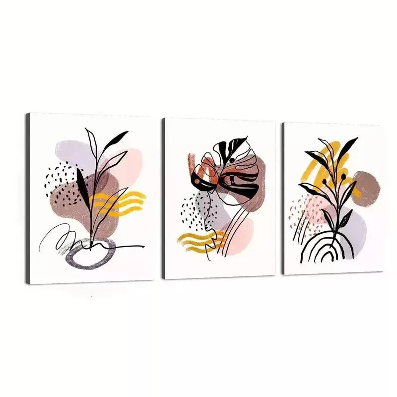 3-Piece Rose Gold Marble Watercolor Wall Art Set - Framed Canvas Prints 50x70cm - High Quality Australian Made Wall Decor - Perfect for Living Room, Bedroom & Office Decor