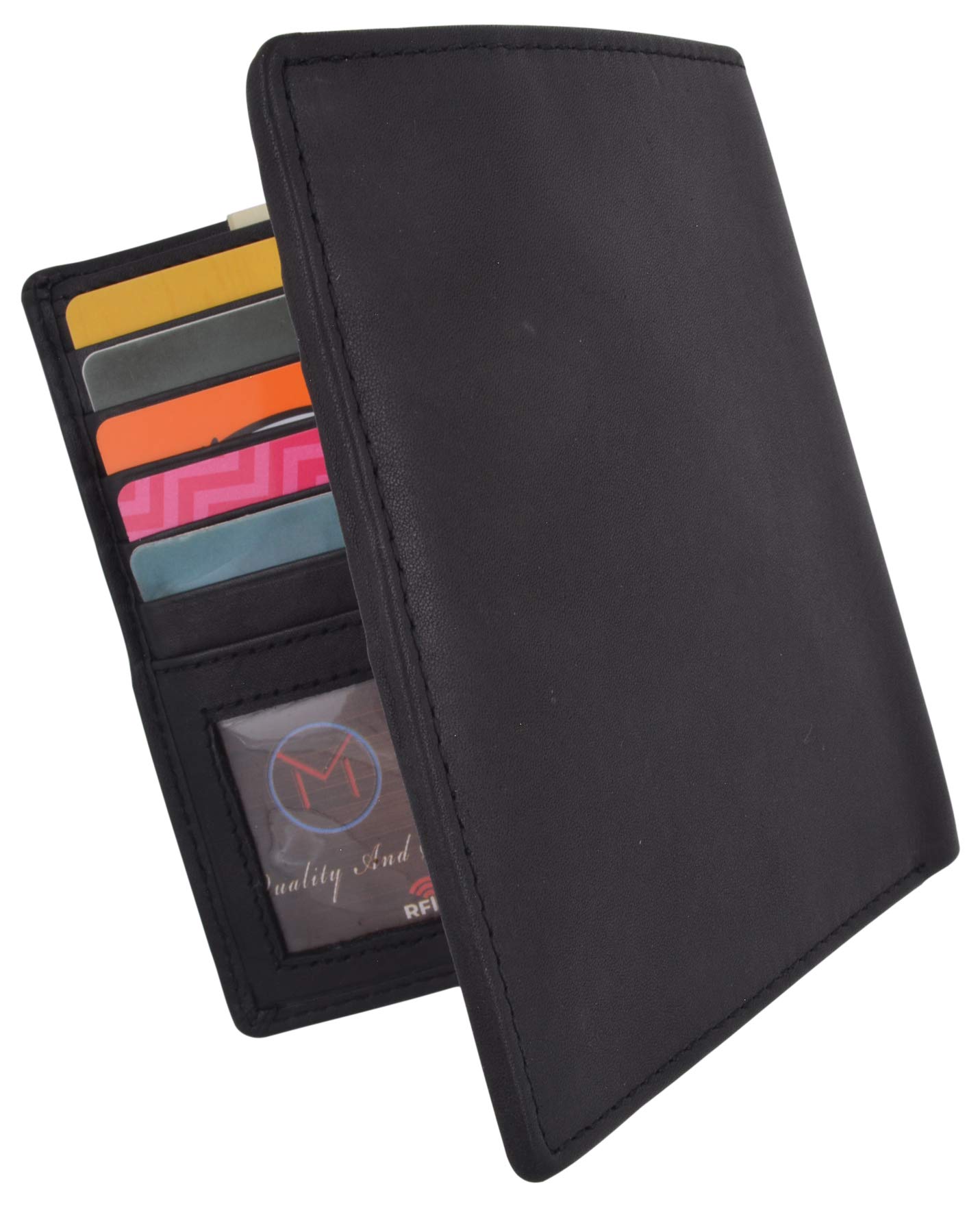 Premium RFID Blocking Bifold Leather Wallet for Men - Slim Design with 2 ID Card Holders - Ideal for Travel, Business & Everyday Use