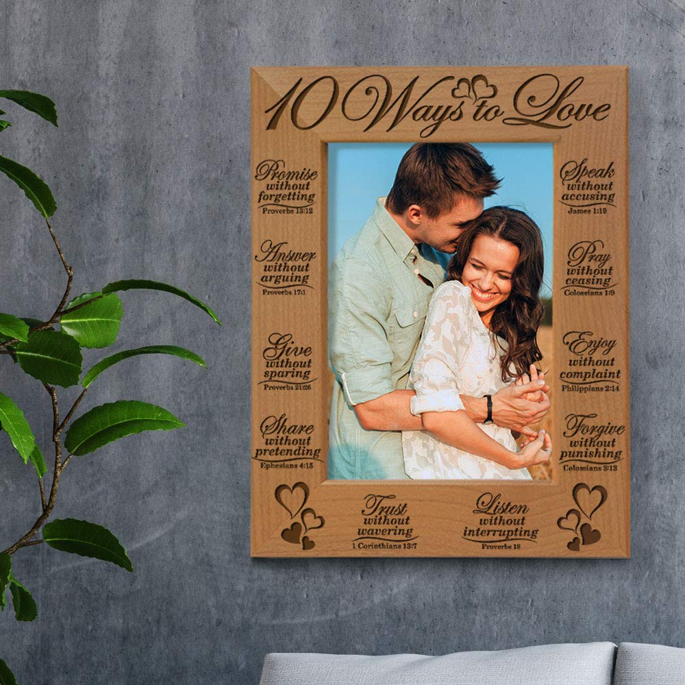 10 Ways to Love Bible Verses - 4x6 Vertical Picture Frame for Home & Gifts