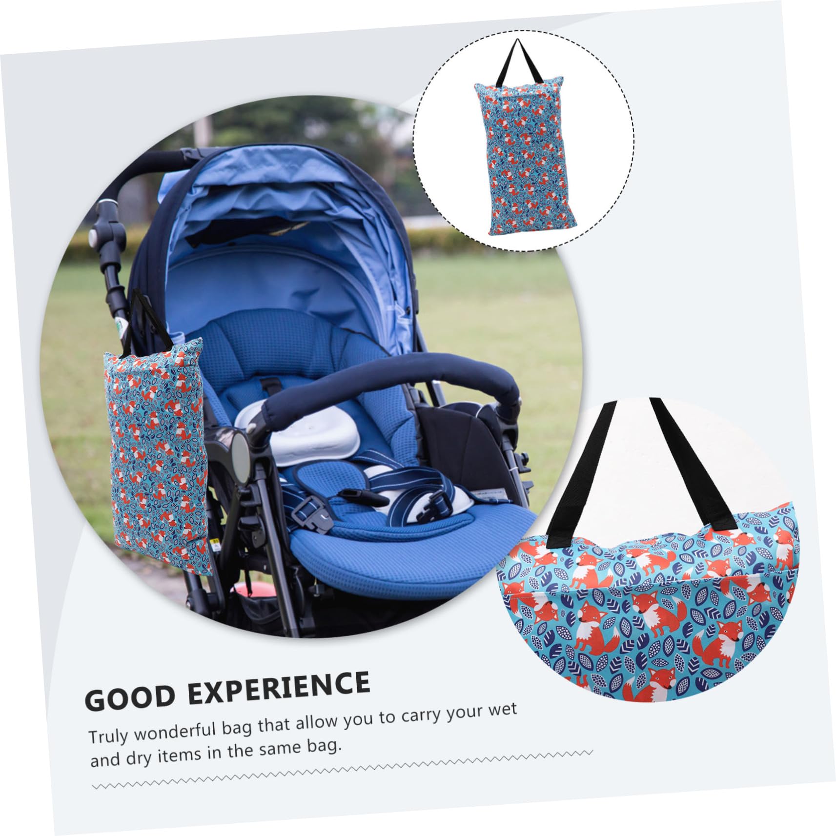 VICASKY 4-Pack Waterproof Wet Diaper Bags - Reusable Cloth Diaper Organizer Pouch with Zipper for Baby Essentials (Blue) - Perfect for Daycare, Travel & On-the-Go Parents