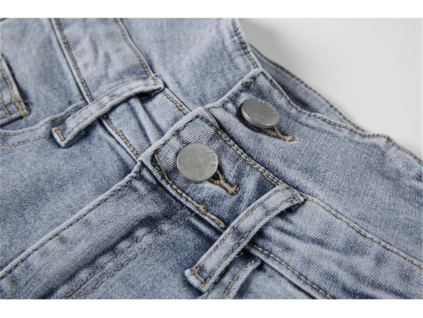 HAIRGAI Women's High Waisted Denim Shorts - Summer Stretch Wide Leg Jean Shorts with Zipper for Casual Outfits & Beach Wear