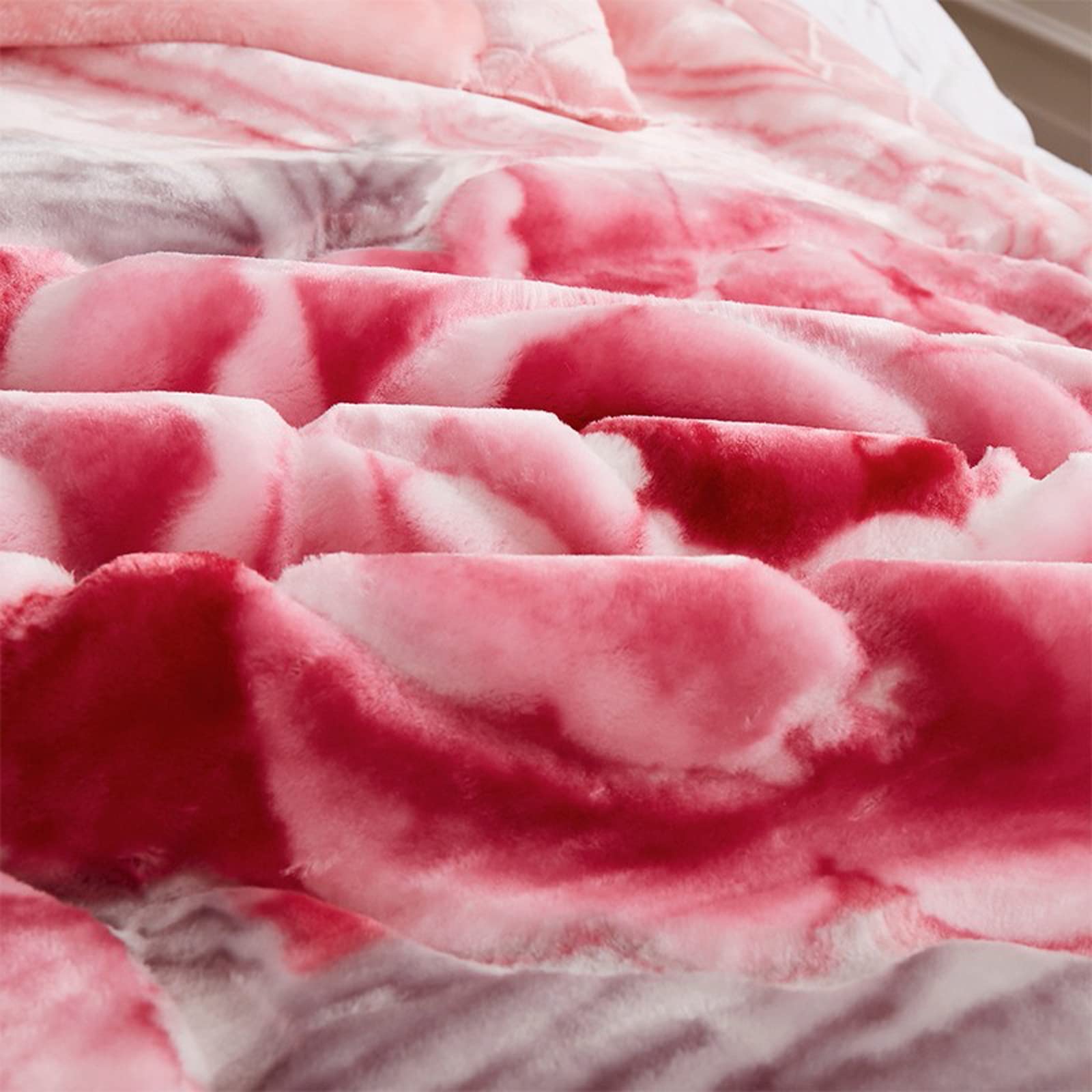 Premium Korean Mink Fleece Blanket - Ultra Soft 2-Ply Plush Horse & Sakura Design in Orange - King Size Winter Blanket for Bed, Couch & Gift Giving