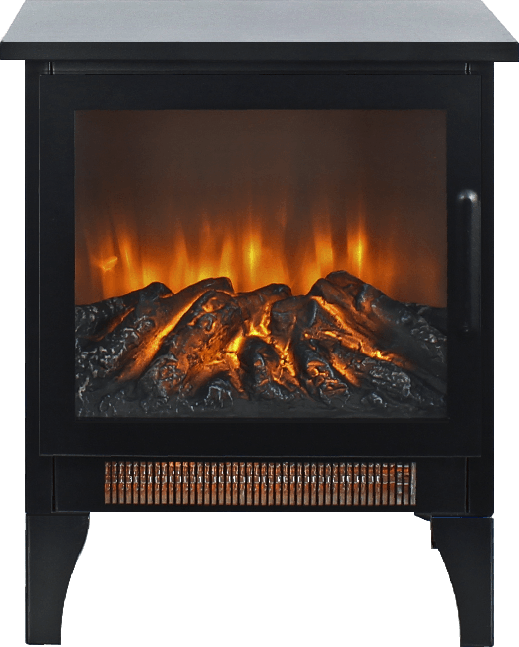15 Inch Freestanding Electric Fireplace Heater with Realistic 3D Flame Effect - Perfect for Living Room, Bedroom, and Office Warmth
