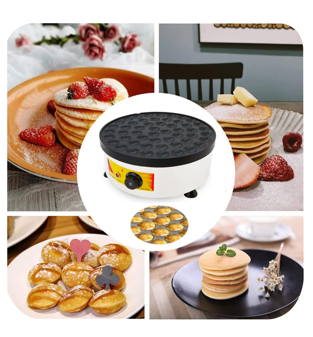 INTBUYING Stainless Steel Mini Round Waffle Maker - 15.7 Inch Non-Stick Coating, 52 Pancake Capacity, Adjustable Temperature 50°F-300°F - Perfect for Breakfast, Snacks, Parties & Home Baking