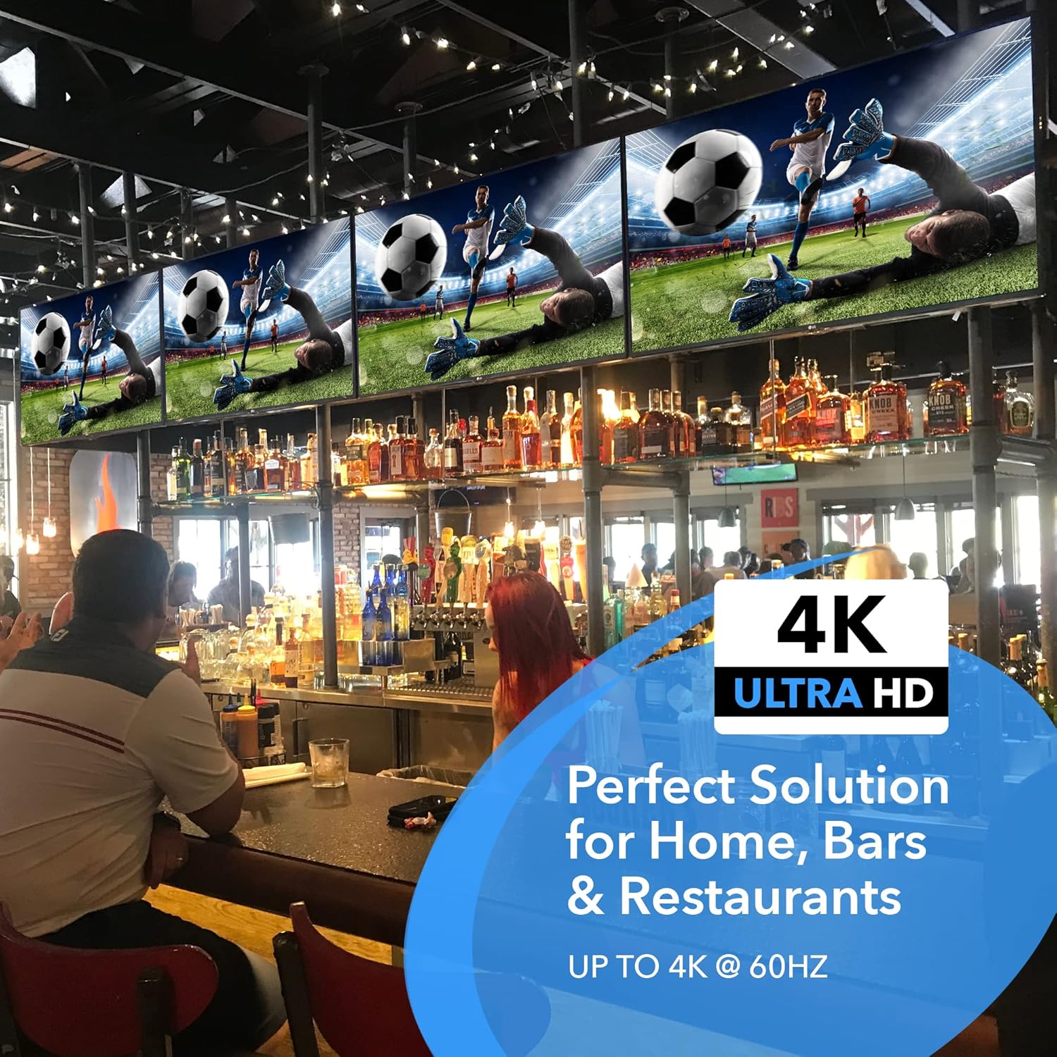 1x8 HDMI Splitter 4K@30Hz Powered - Supports 3D, Full HD 1080P, HDR - HDS 108 Model - Ideal for Home Theater, Gaming & Multi-Screen Presentations