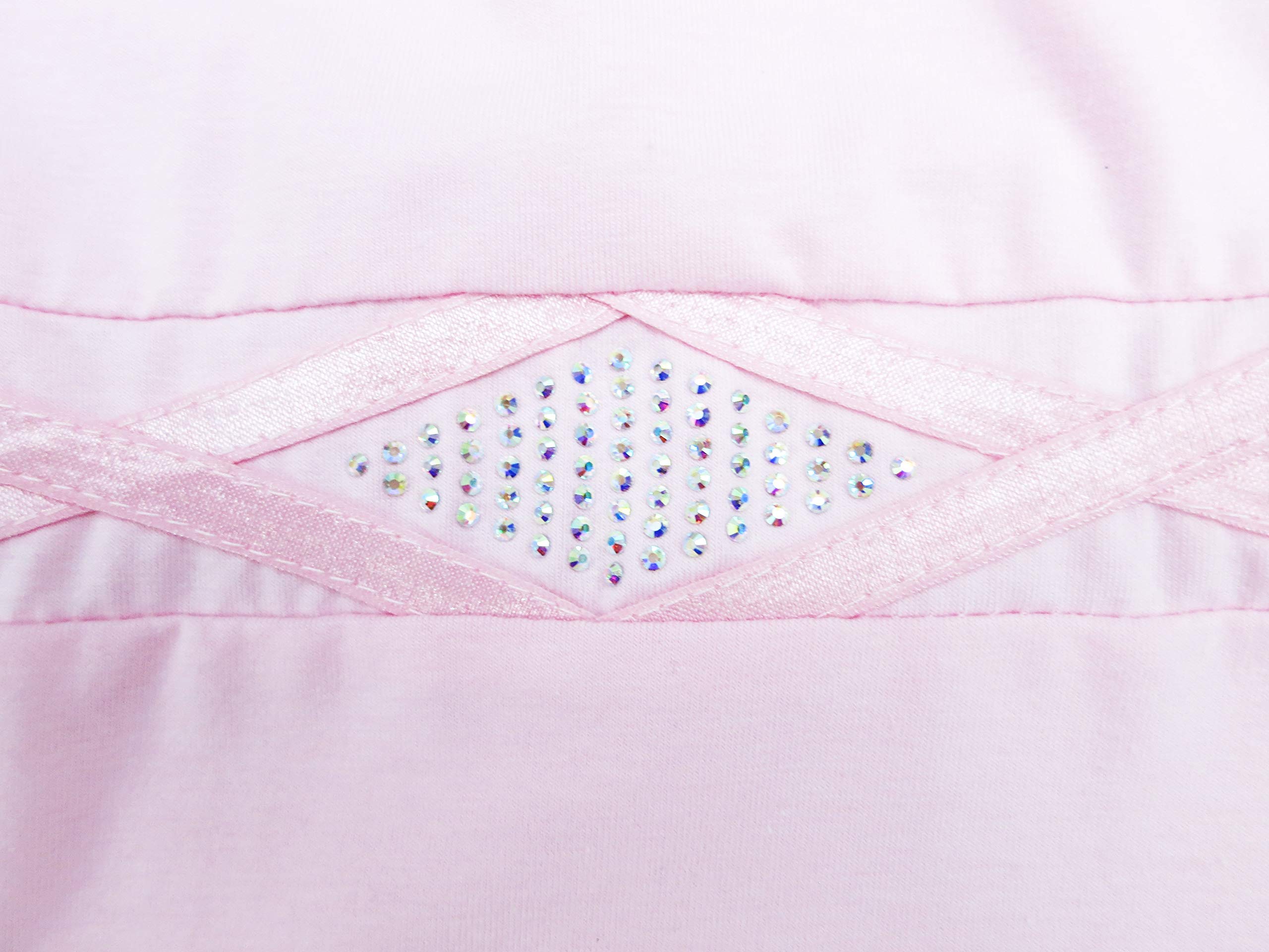 Sparkling Pink Rhinestone Chiffon Skirted Leotard for Dance, Gymnastics & Performance - Elegant Ballet & Cheerleading Costume