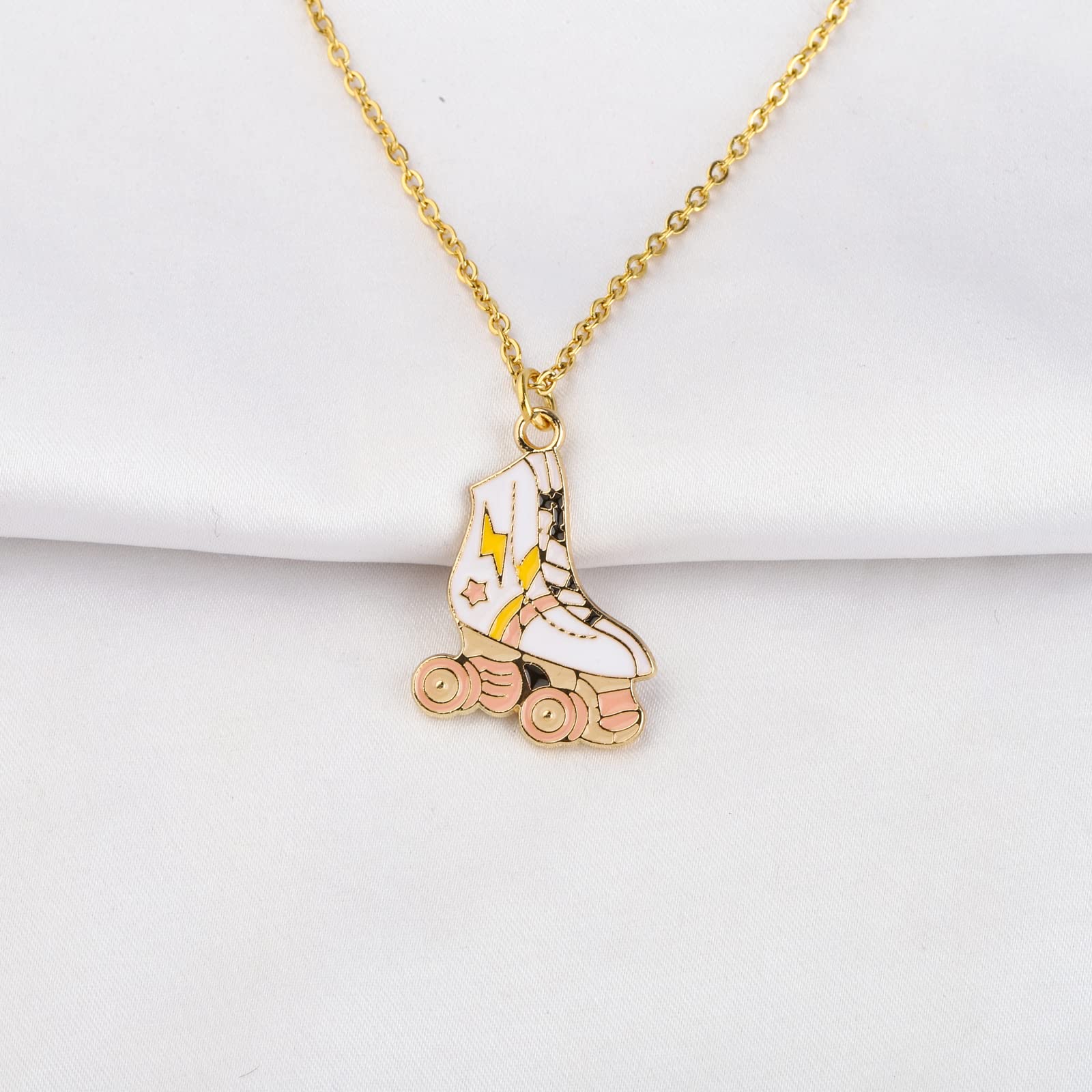 FUSTMW Roller Skate Necklace Pendant - Stainless Steel Jewelry Gift for Roller Skating Lovers - Perfect for Birthdays, Anniversaries & Skating Events