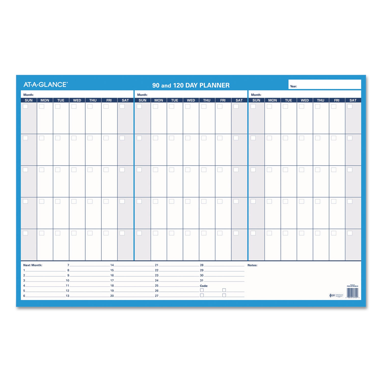 AT A GLANCE® 90/120 Day Undated Horizontal Erasable Wall Calendar Planner - 36