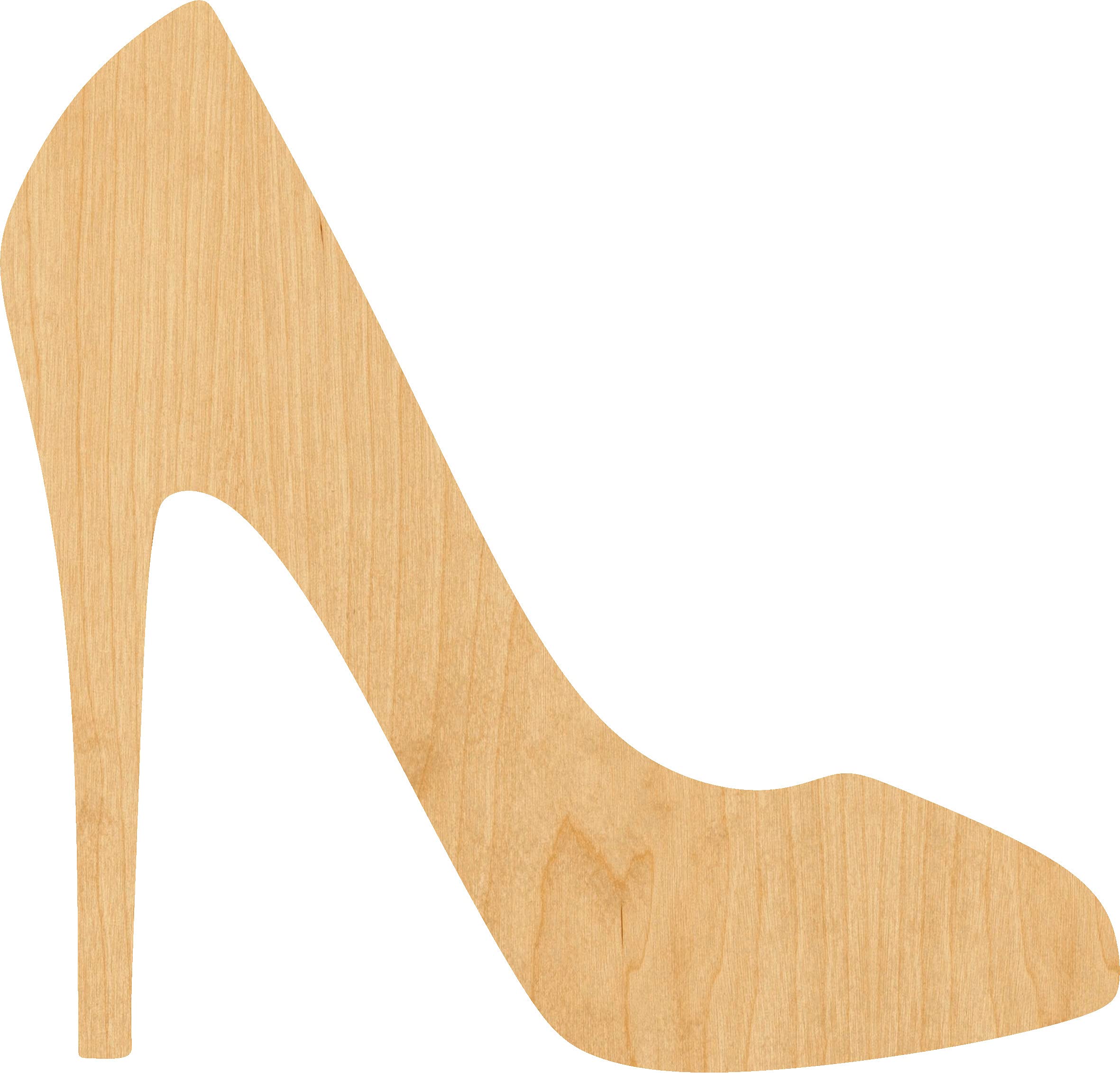 Laser Cut Wood High Heel Shoe Shape - 4 Inch DIY Craft Supplies for Scrapbooking, Wedding Decor, and Home Decoration Projects