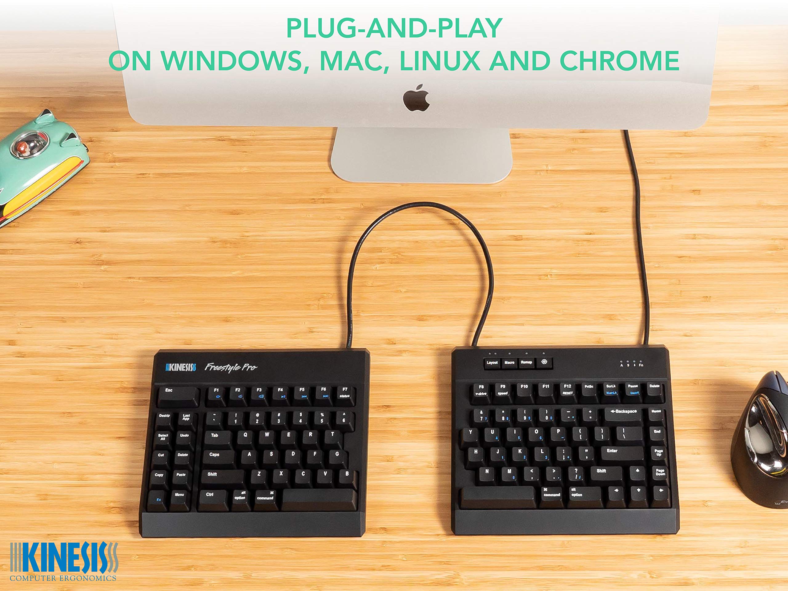 Freestyle Pro Ergonomic Split Mechanical Keyboard - Fully Programmable & Adjustable for Comfort - Perfect for Office Work, Gaming, and Long Typing Sessions
