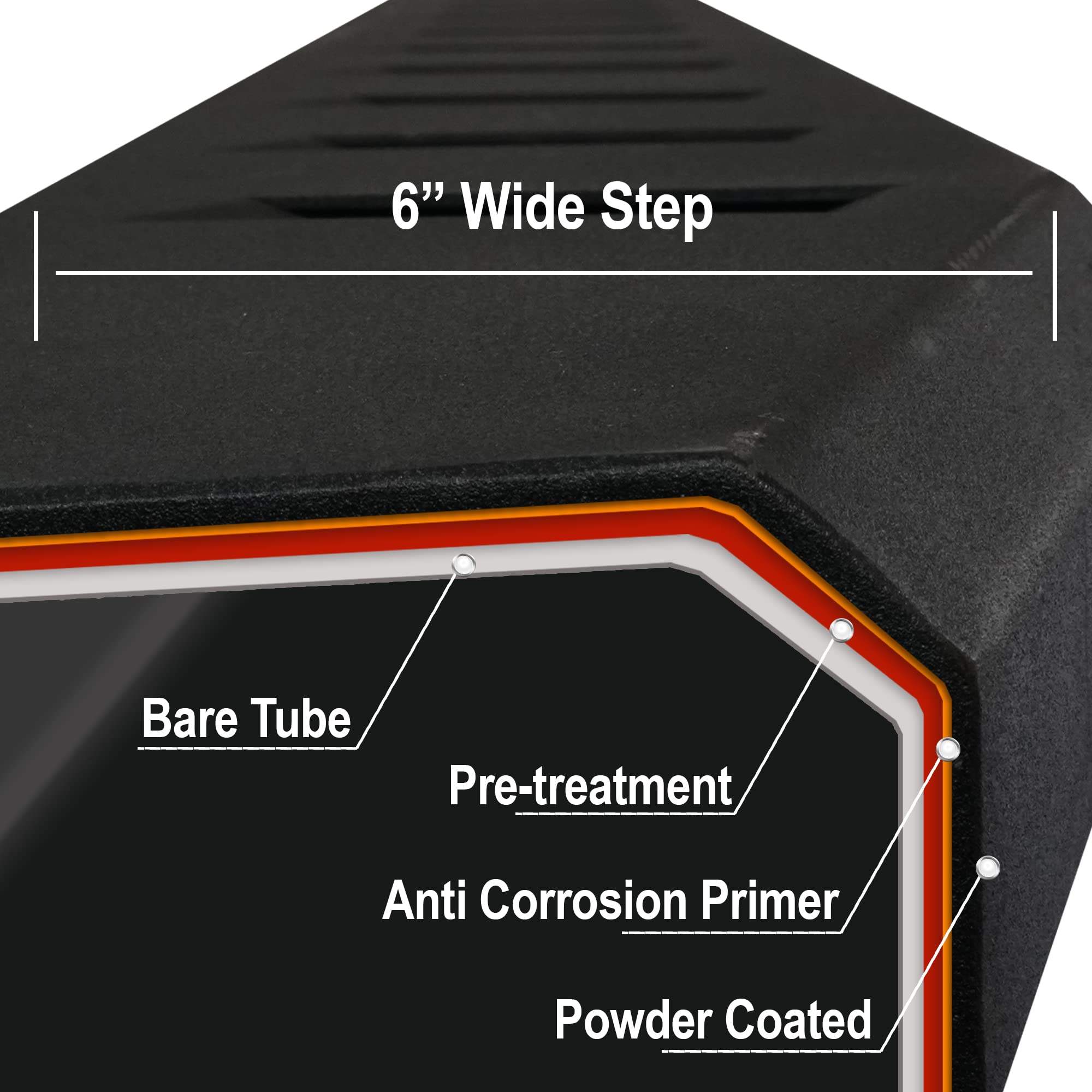 SUPERDRIVE 6'' Running Boards for 2005-2024 Toyota Tacoma Double Crew Cab | Non-Slip Raptor-Style Nerf Bars | Heavy Duty Side Steps with Louver Design | Black 6'' Wide Truck Accessories | Perfect for Off-Roading & Daily Commute