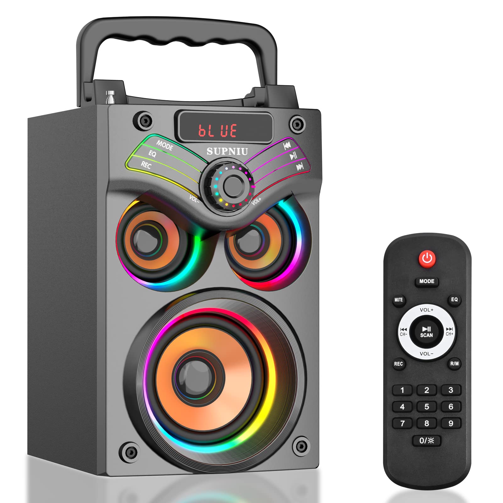15W Bluetooth Speaker with Colorful LED Lights - Portable Wireless Speaker with Powerful Sound, Micro SD & AUX Input - Perfect for Outdoor Travel, Home Parties, and Gifts