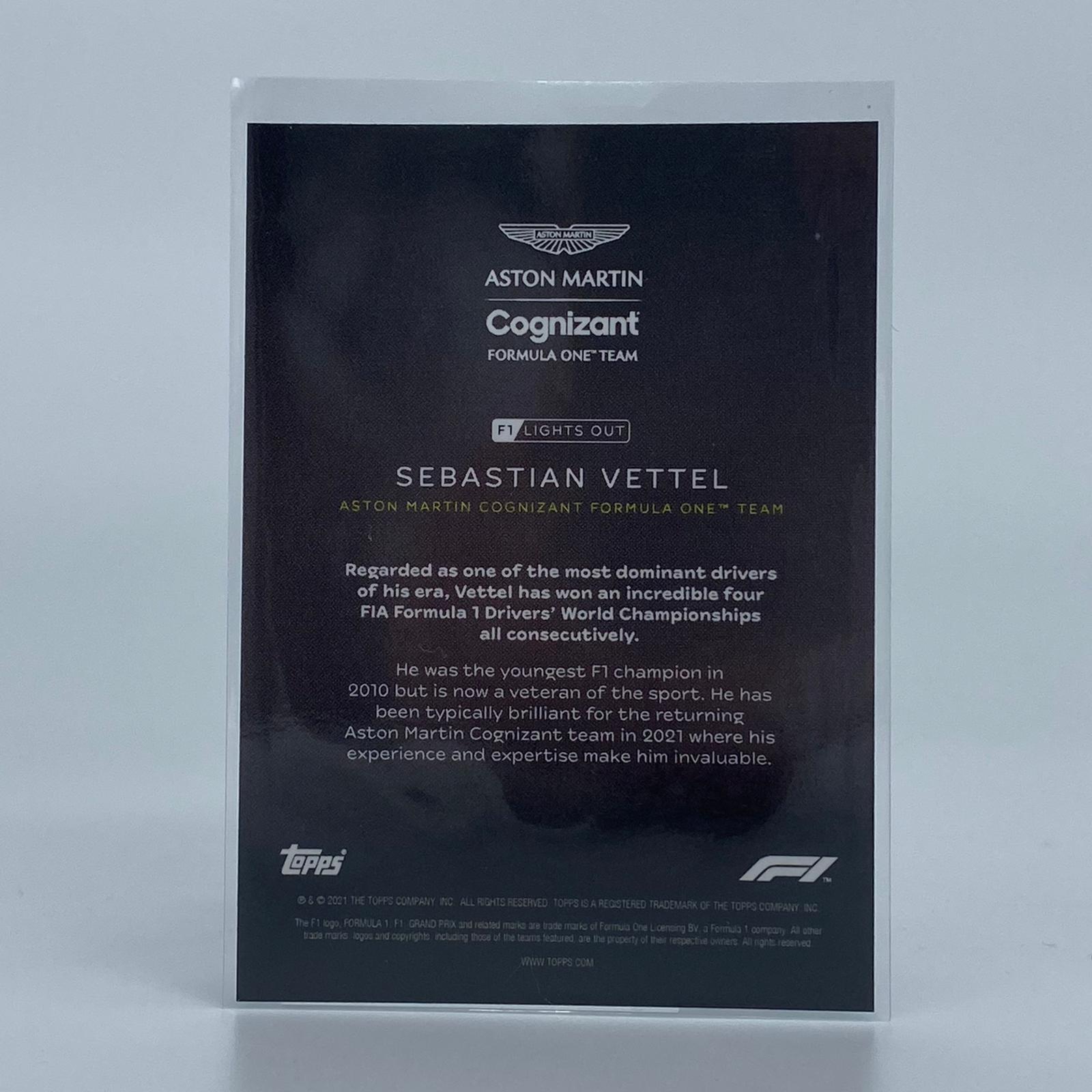 Sebastian Vettel F1 Racing Driver Blue Parallel Collectible Card - Perfect for Motorsport Memorabilia Collections and Formula 1 Fans