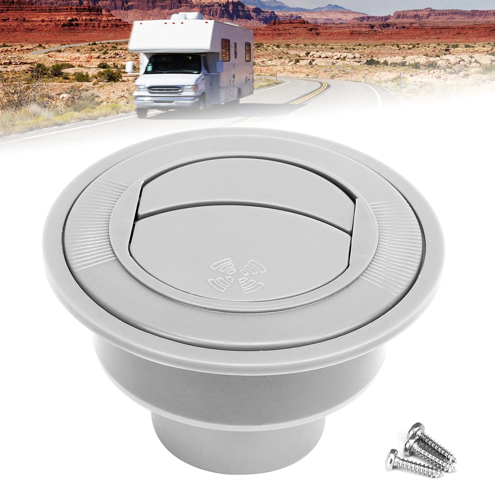 Universal ABS Round Air Conditioning Vent Outlet 100mm/76mm/47mm Gray - Perfect for RV, Boat, Bus, Car & Vehicle AC Systems - Durable Cooling Solution for Travel & Transportation