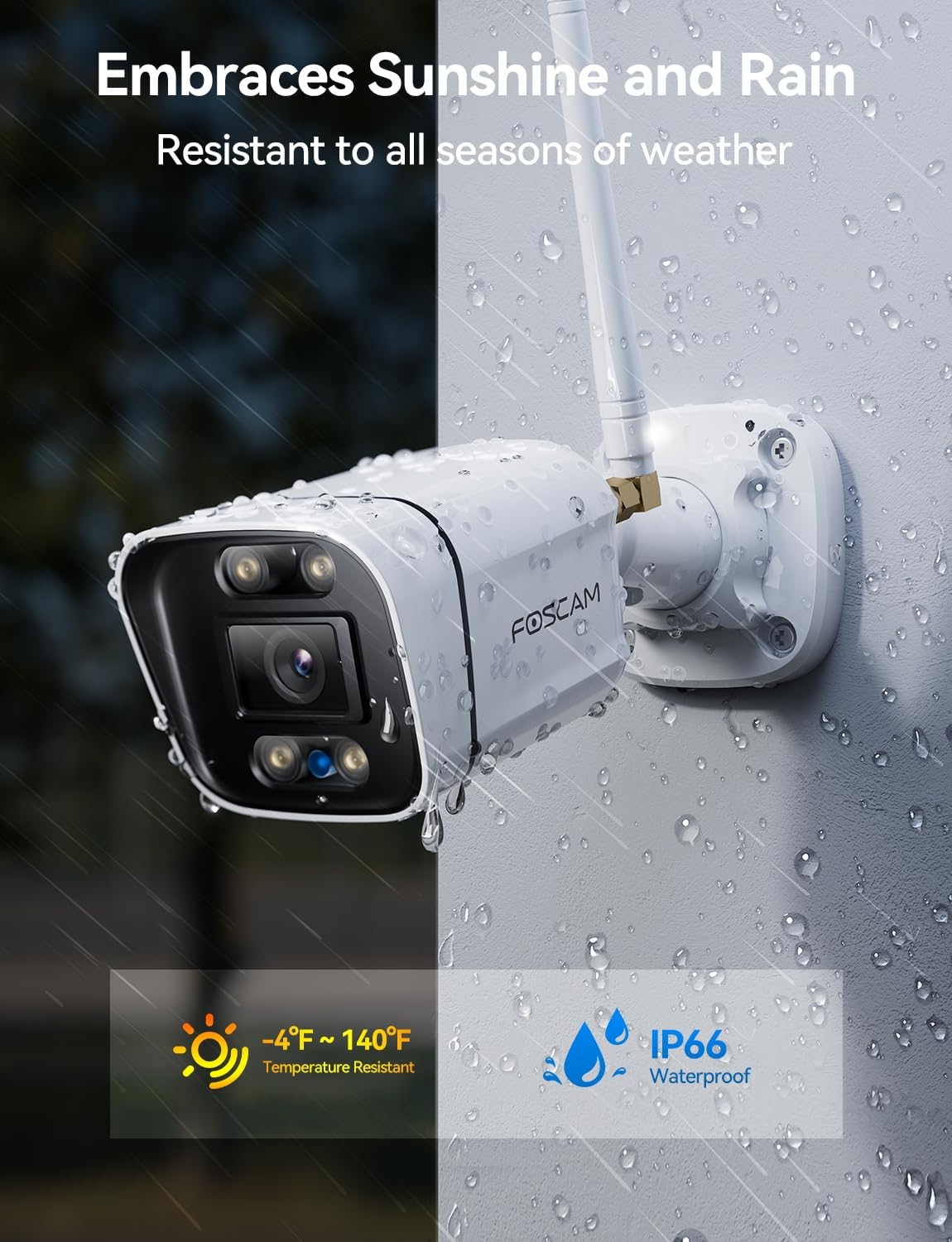 FOSCAM 4K 8MP Wireless Outdoor Security Camera with 5GHz/2.4GHz WiFi, 120° Wide View, 20x Zoom, AI Human/Vehicle Detection, 66ft Color Night Vision & IP66 Weatherproof - Ideal for Home Security, Backyard Monitoring, and Business Surveillance