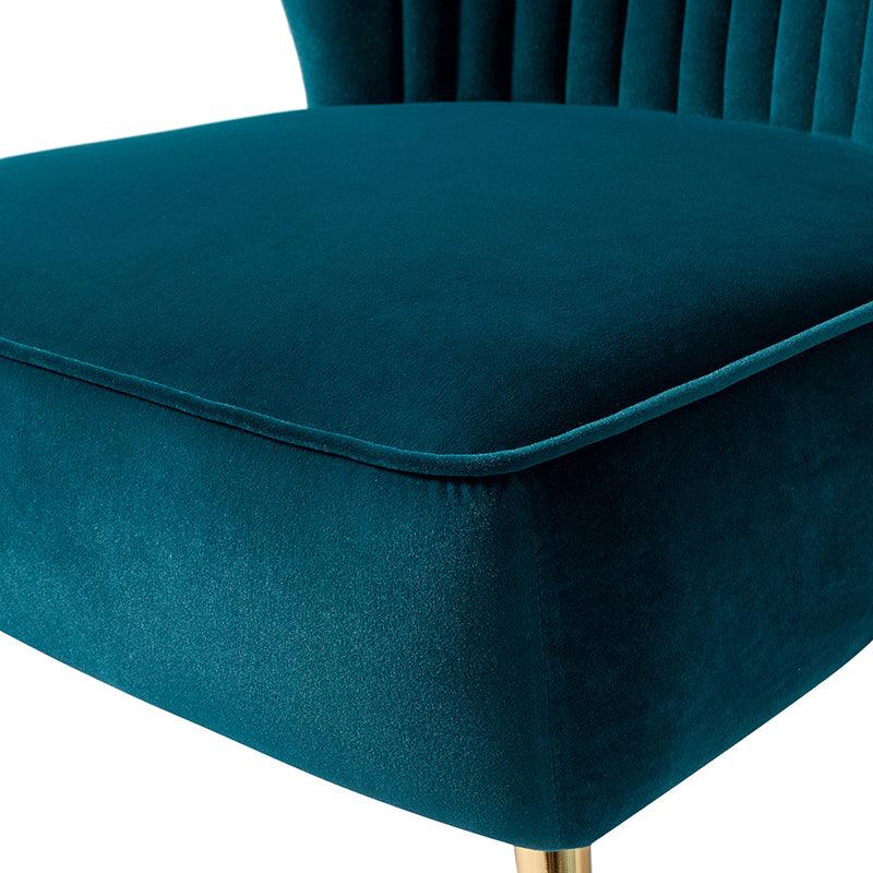 Lola Velvet Side Chair - Modern Upholstered Accent Chair for Living Room, Bedroom & Office - Soft Velvet Fabric with Sturdy Wooden Legs - Perfect for Dining, Lounge & Home Decor